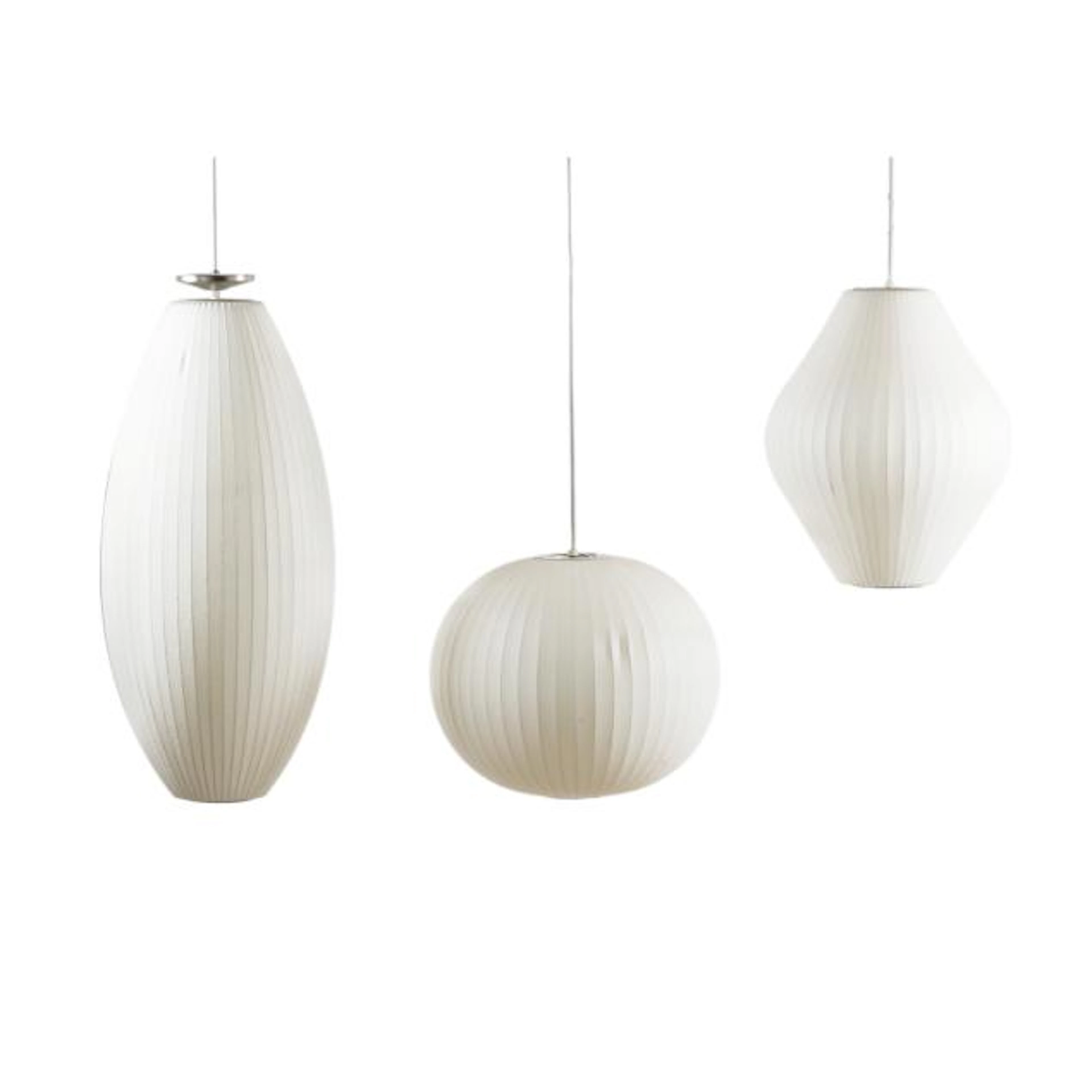 George Nelson (American, 1908-1986), Three Bubble Ceiling Lamps