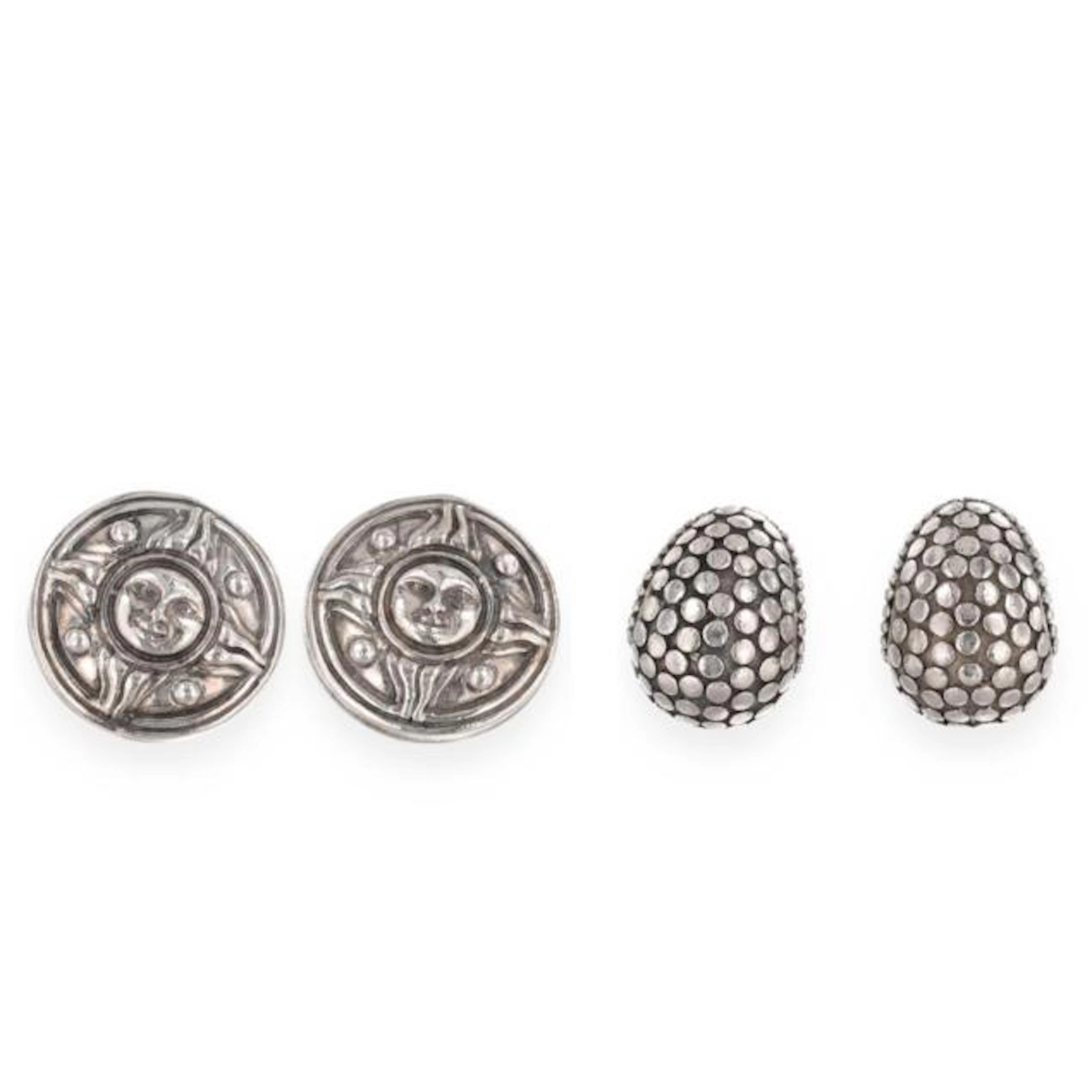 Two Pairs of Silver Earrings, Signed