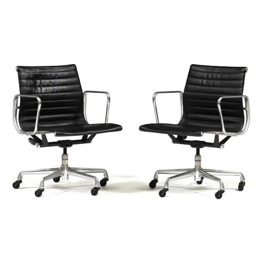 Charles and Ray Eames, Pair of Aluminum Group Office Chairs