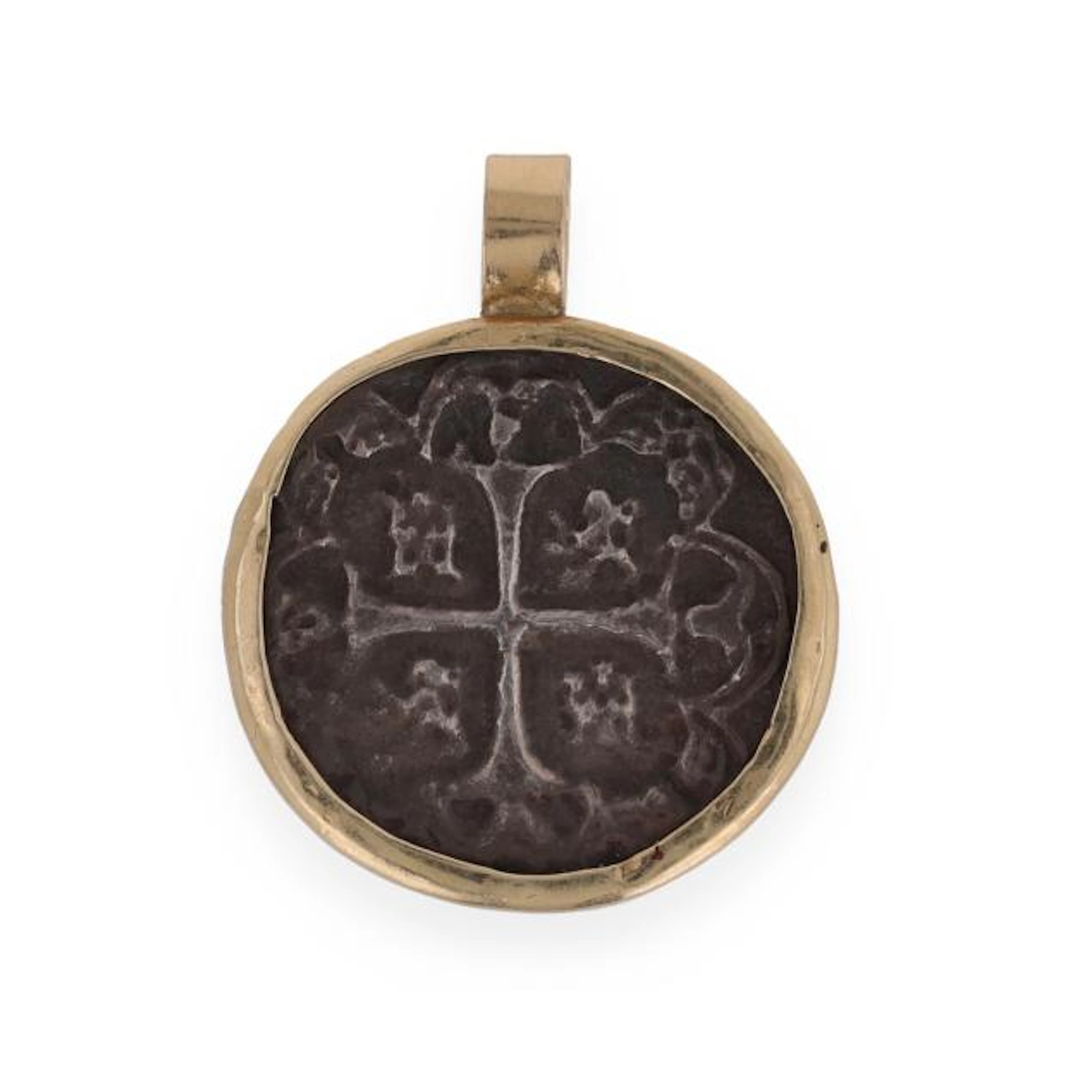 Gold and Ancient Silver Coin Replica Pendant
