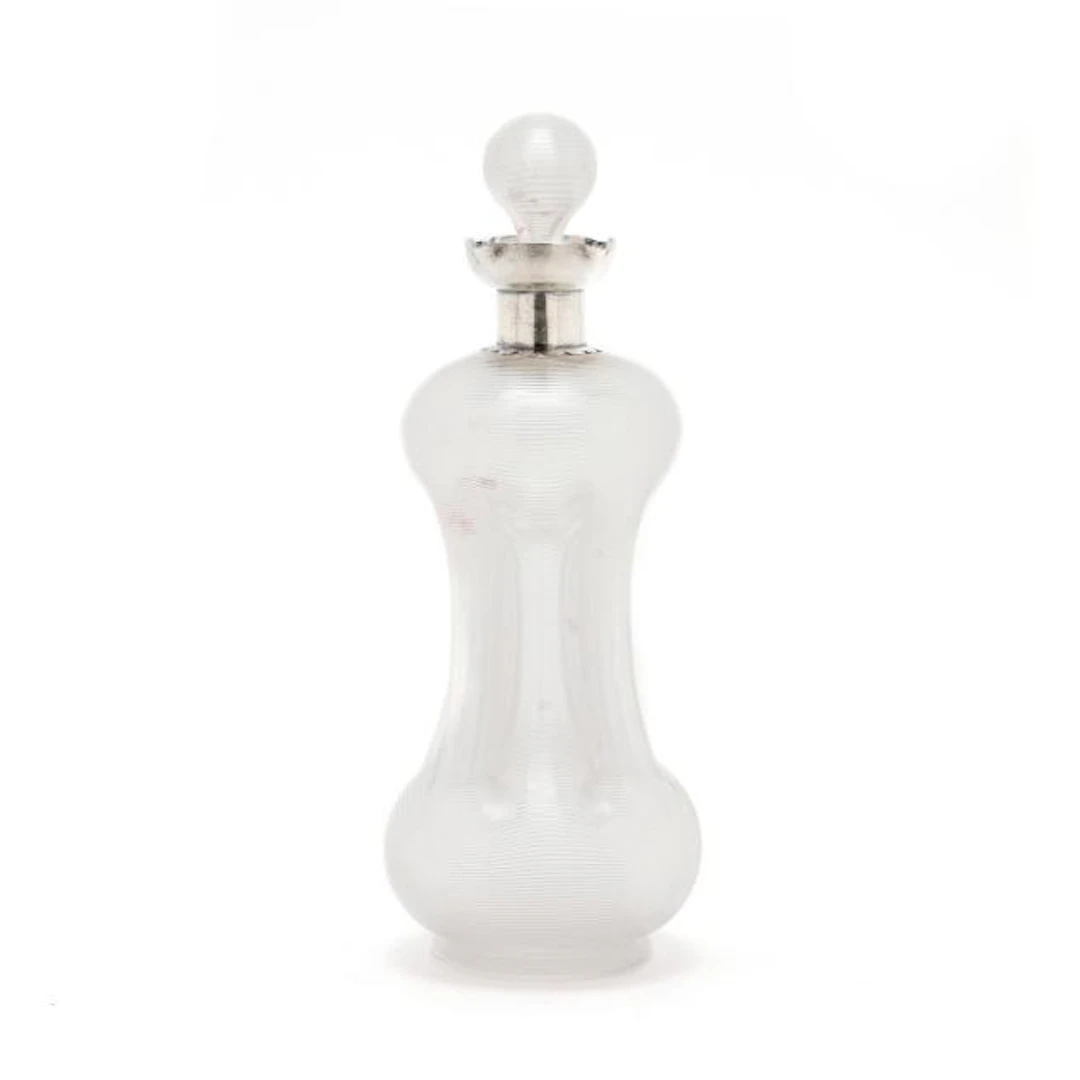 Victorian Silver and Glass Kutrolf Decanter