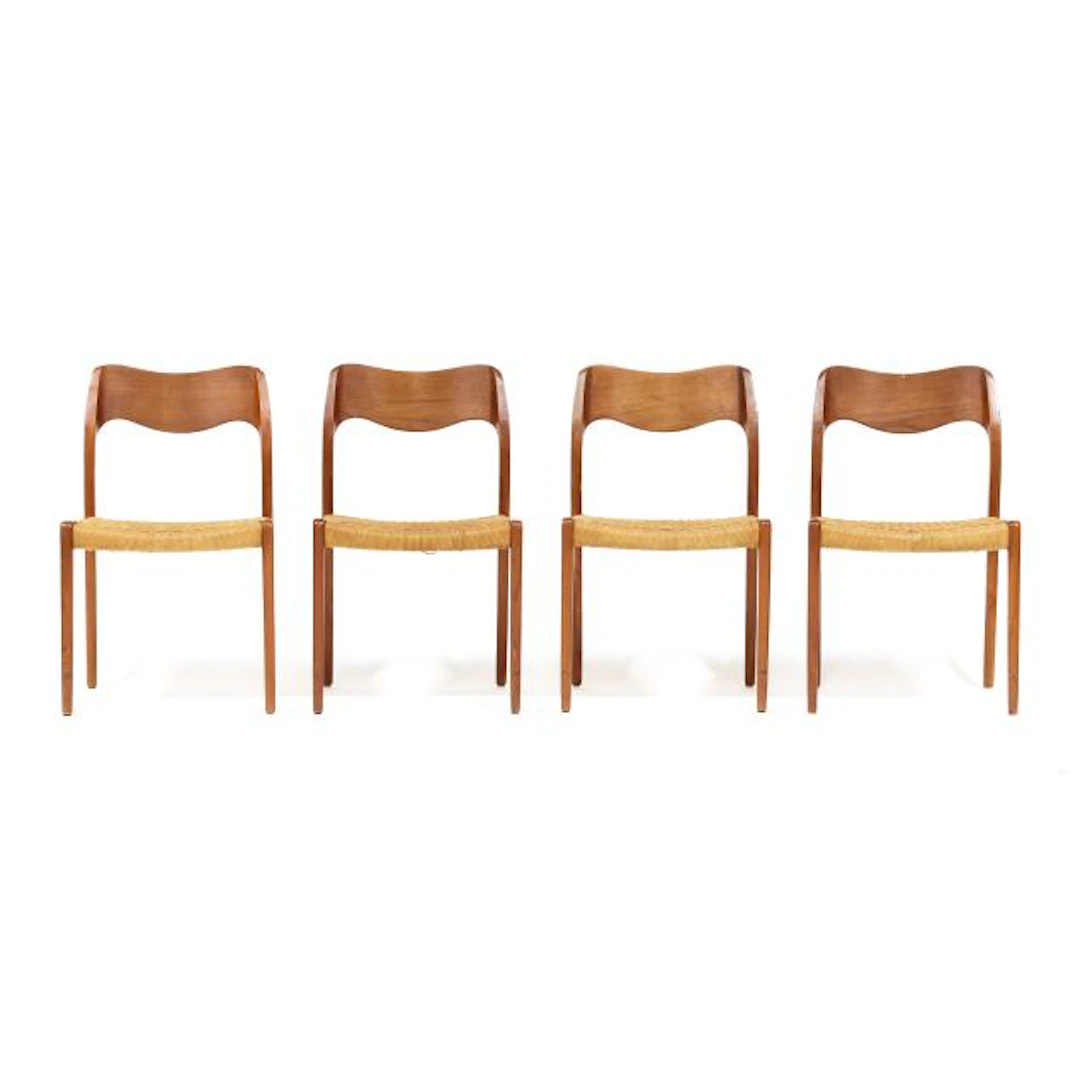 Niels Otto Møller (Danish, 1920-1982), Four Teak Model 71 Side Chairs