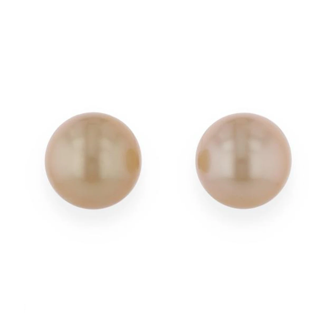 White Gold and South Sea Pearl Stud Earrings