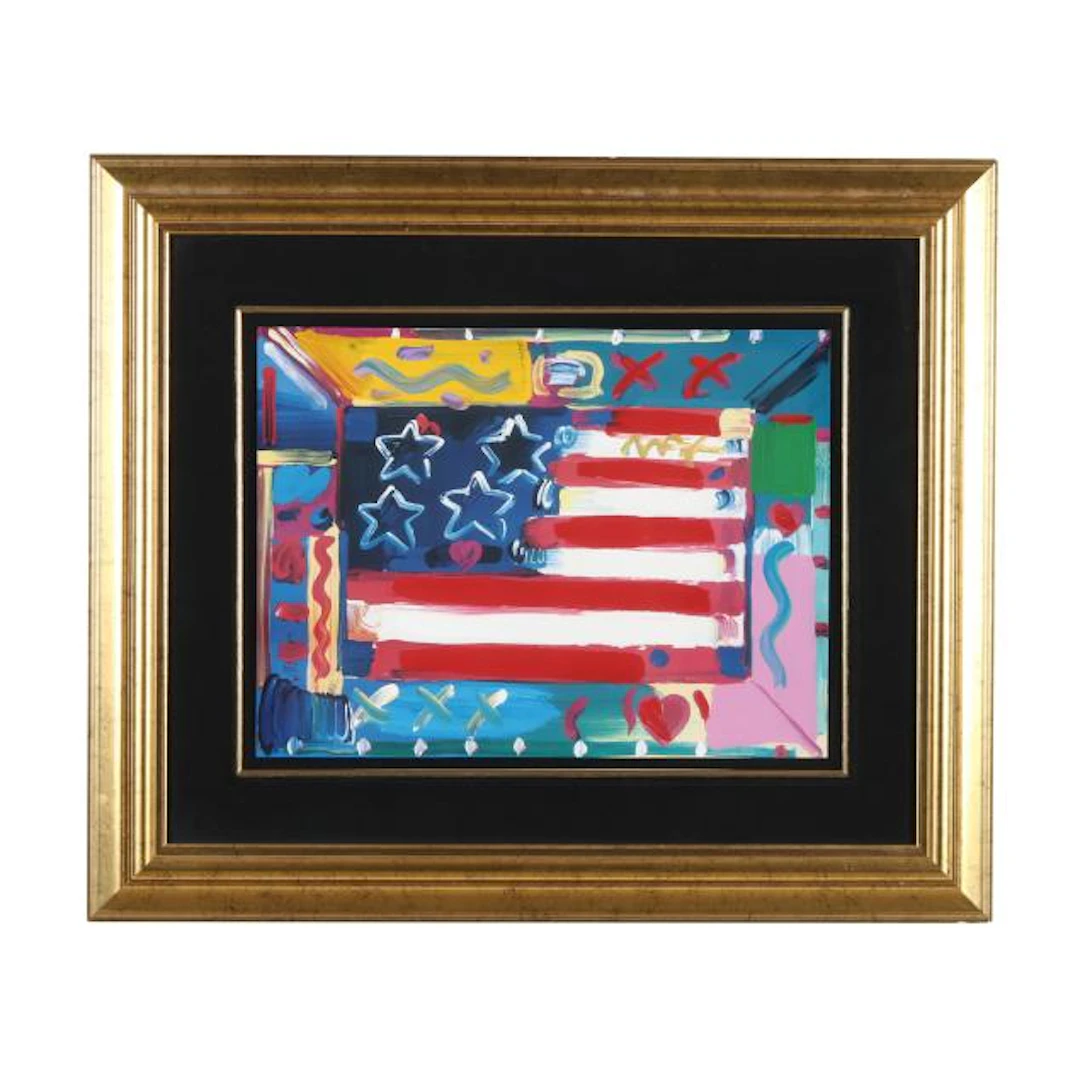 Peter Max (American, 1937-2026), Flag with Heart