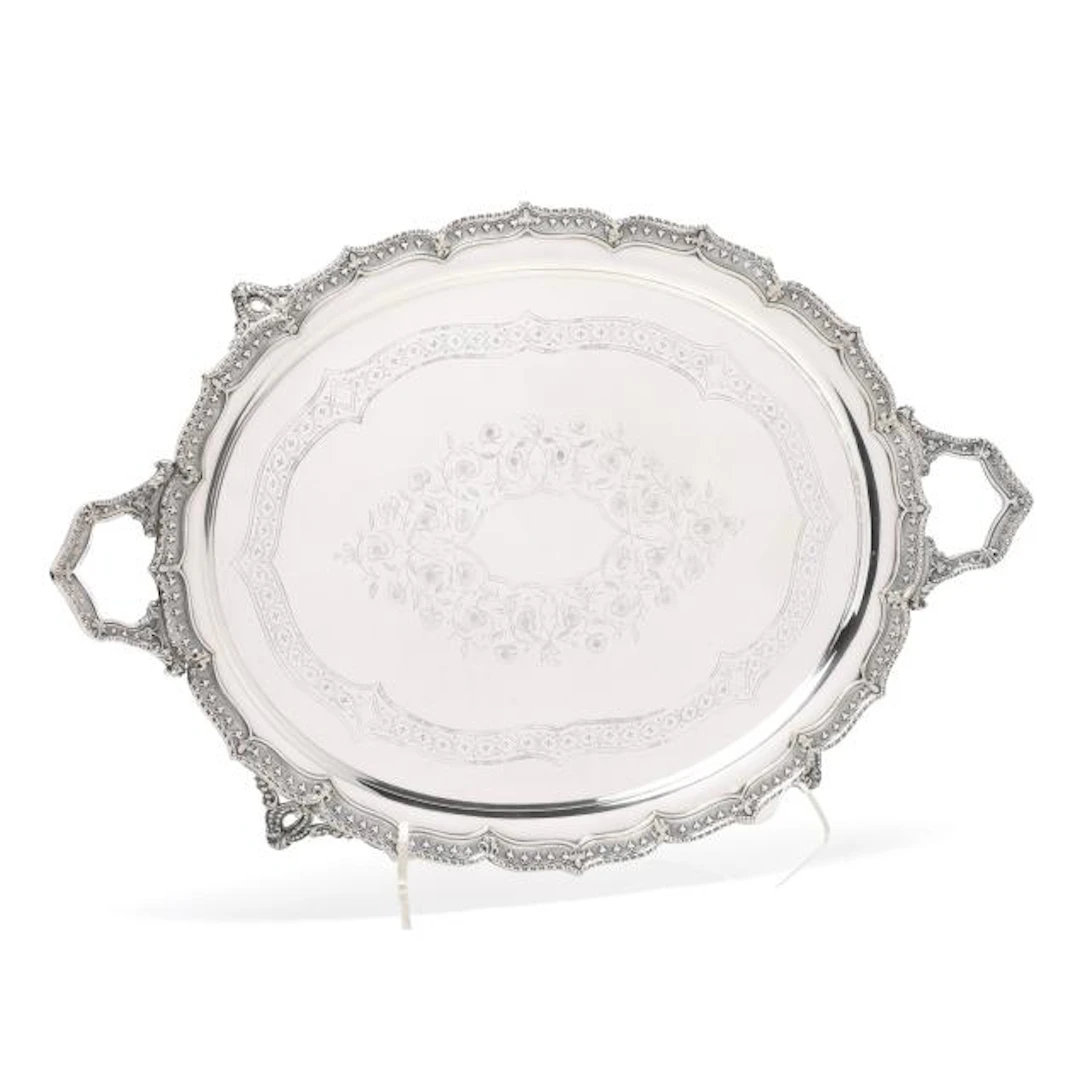 Large Silver-Plated Waiter's Tray