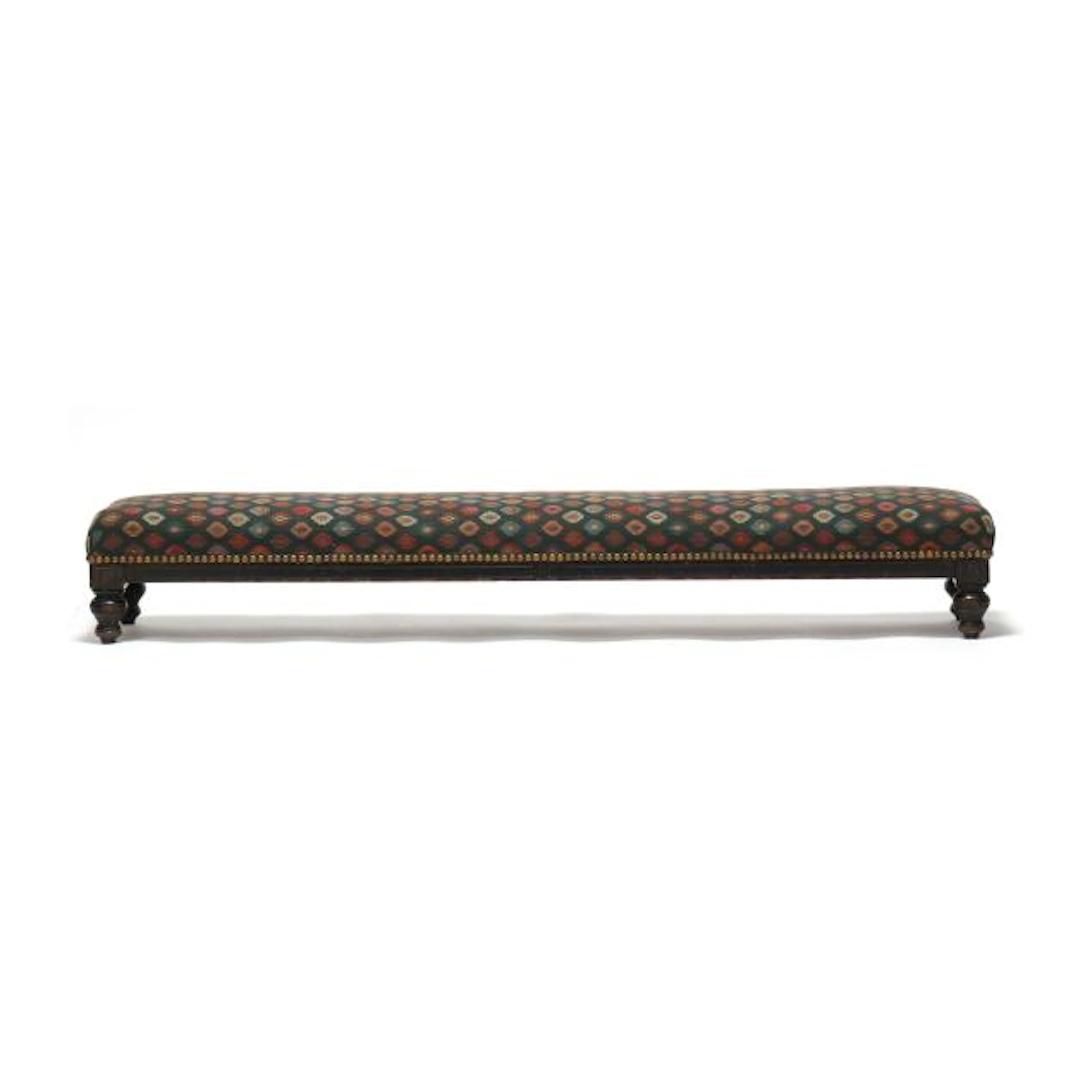 Ebonized and Parcel Gilt Antique Kneeling Bench