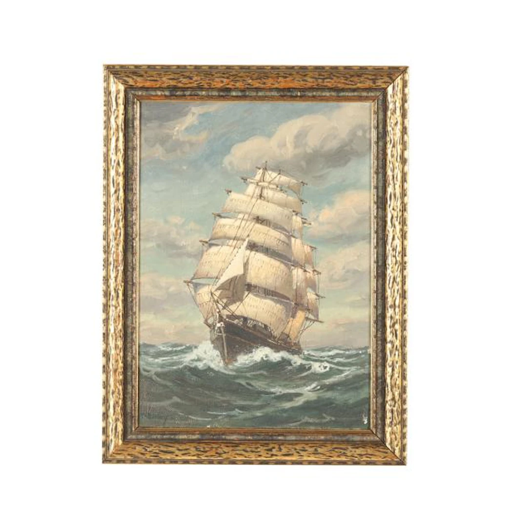 T. Bailey (American, Early 20th Century), Sailing Ship at Sea