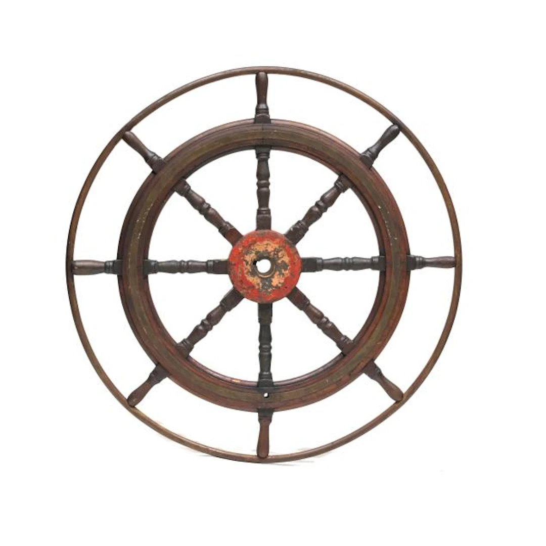 Large Antique Captain's Ship Wheel