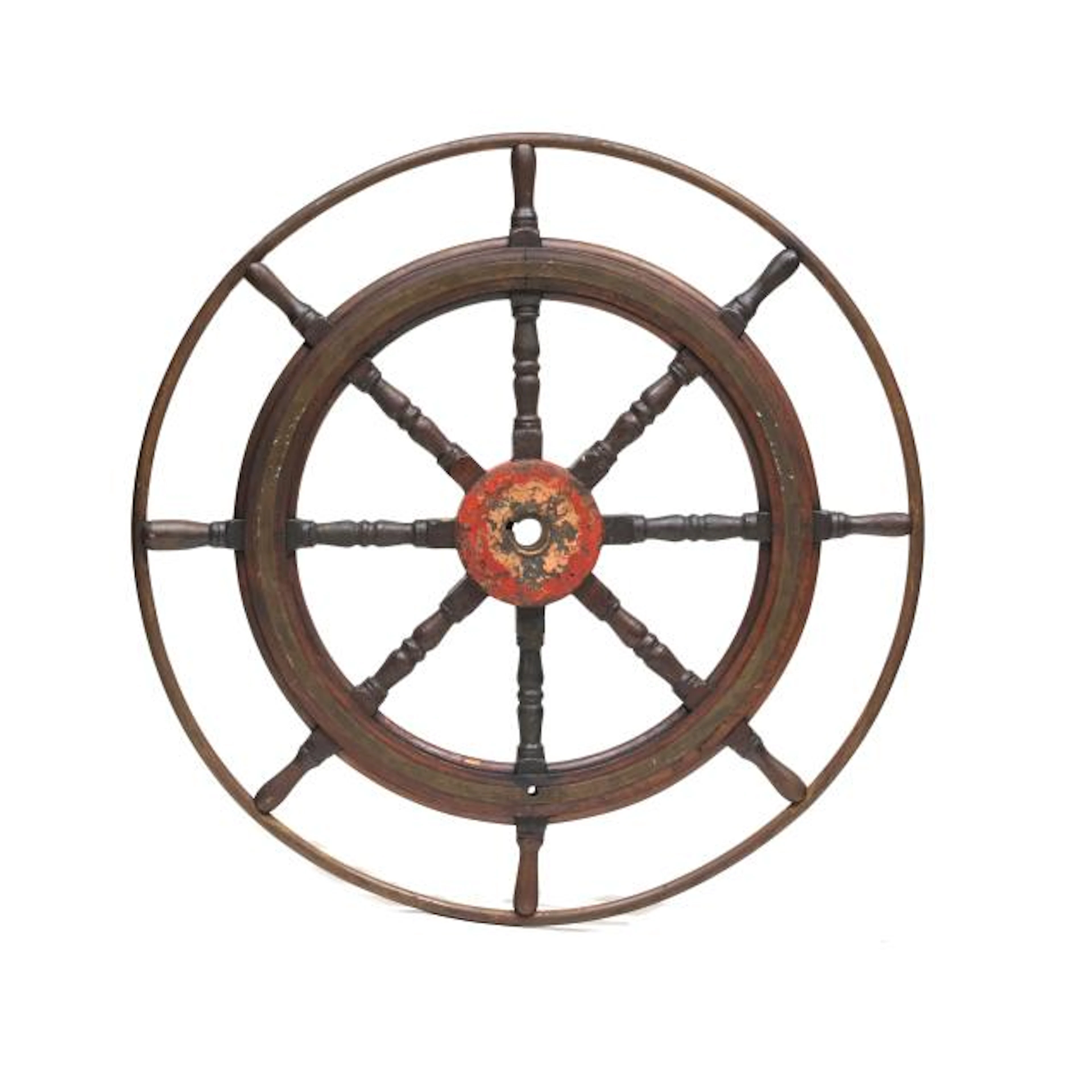 Large Antique Captain's Ship Wheel