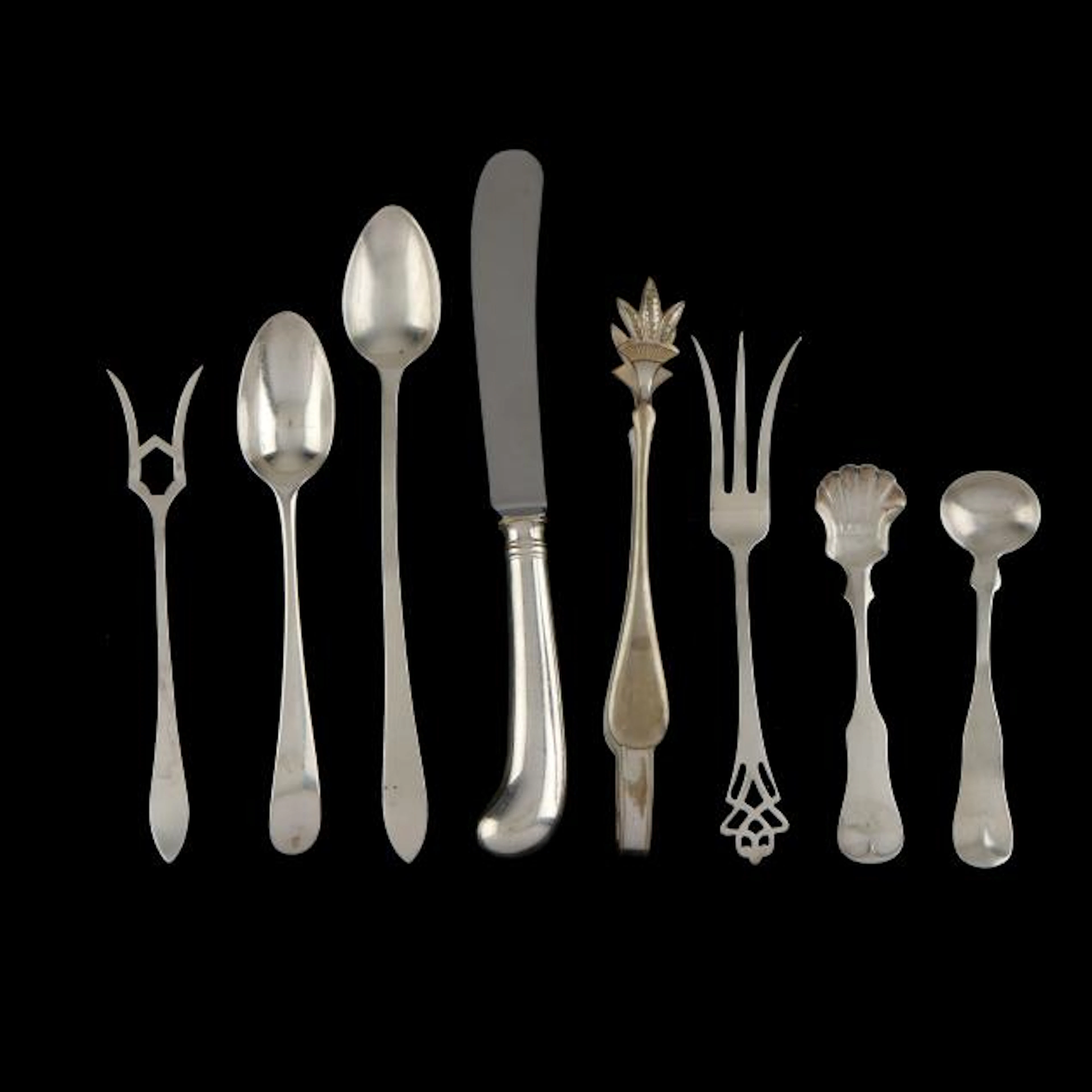 Assortment of Eight American Silver Flatware Items