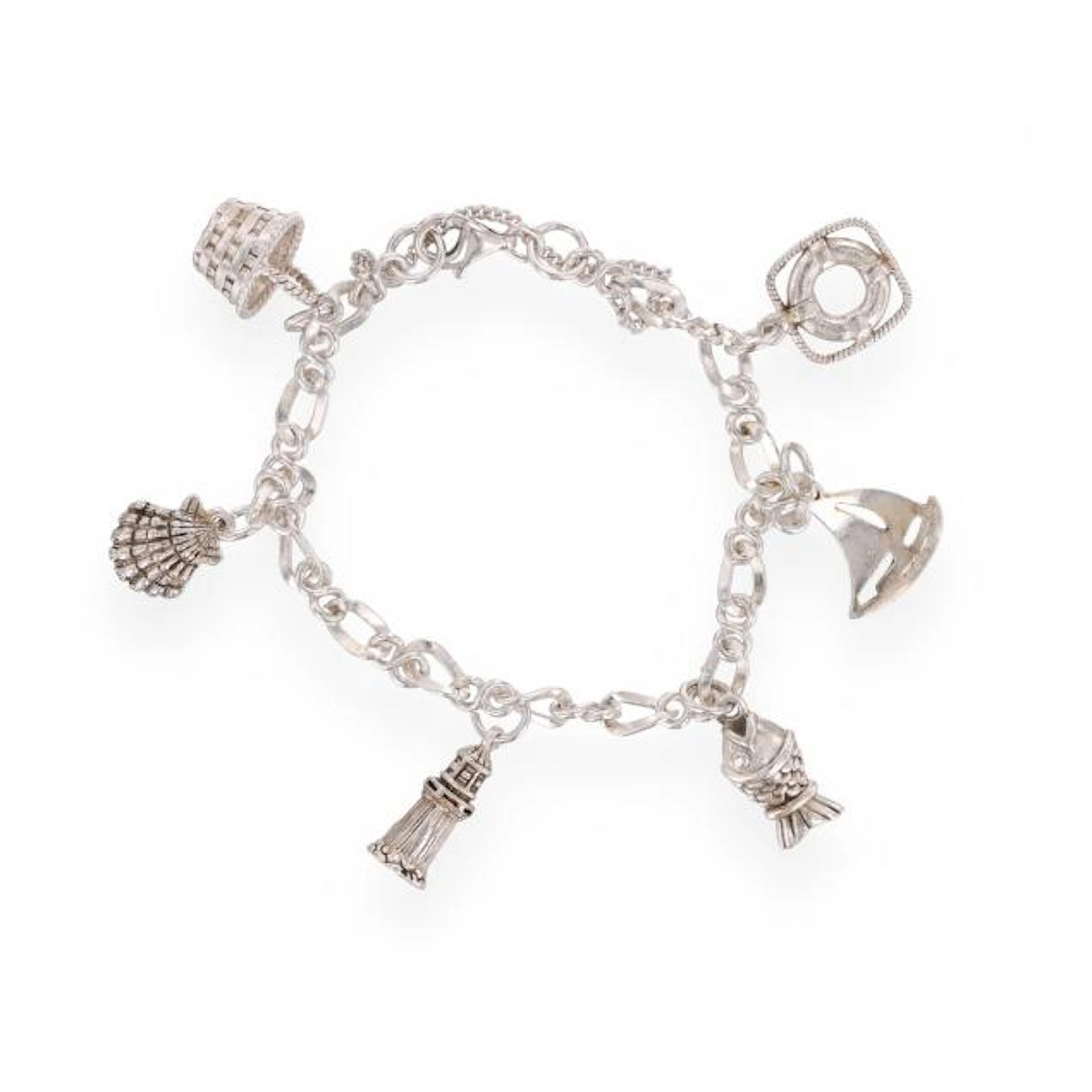 Silver Charm Bracelet with Charms