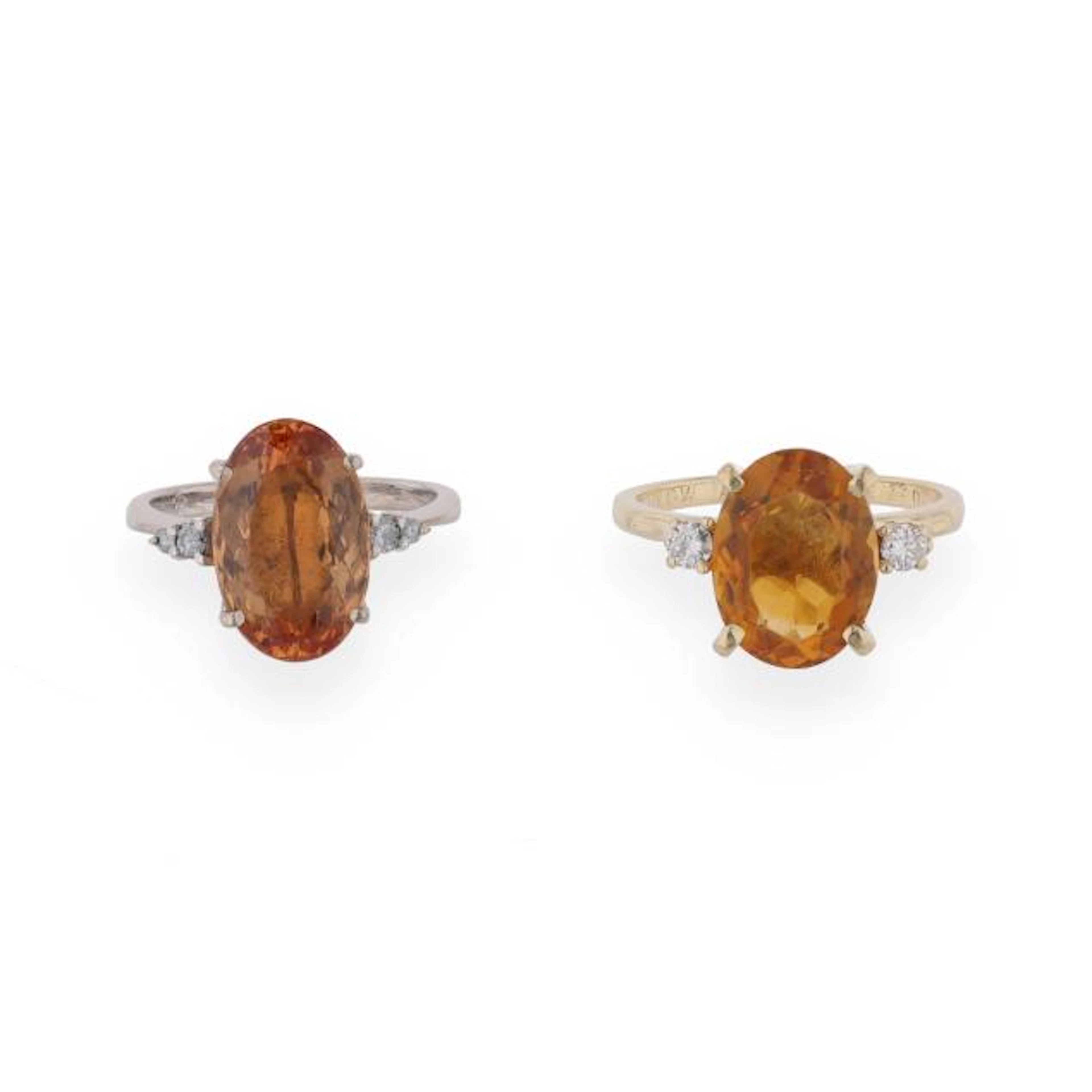 Two Gold, Gem-Set, and Diamond Rings