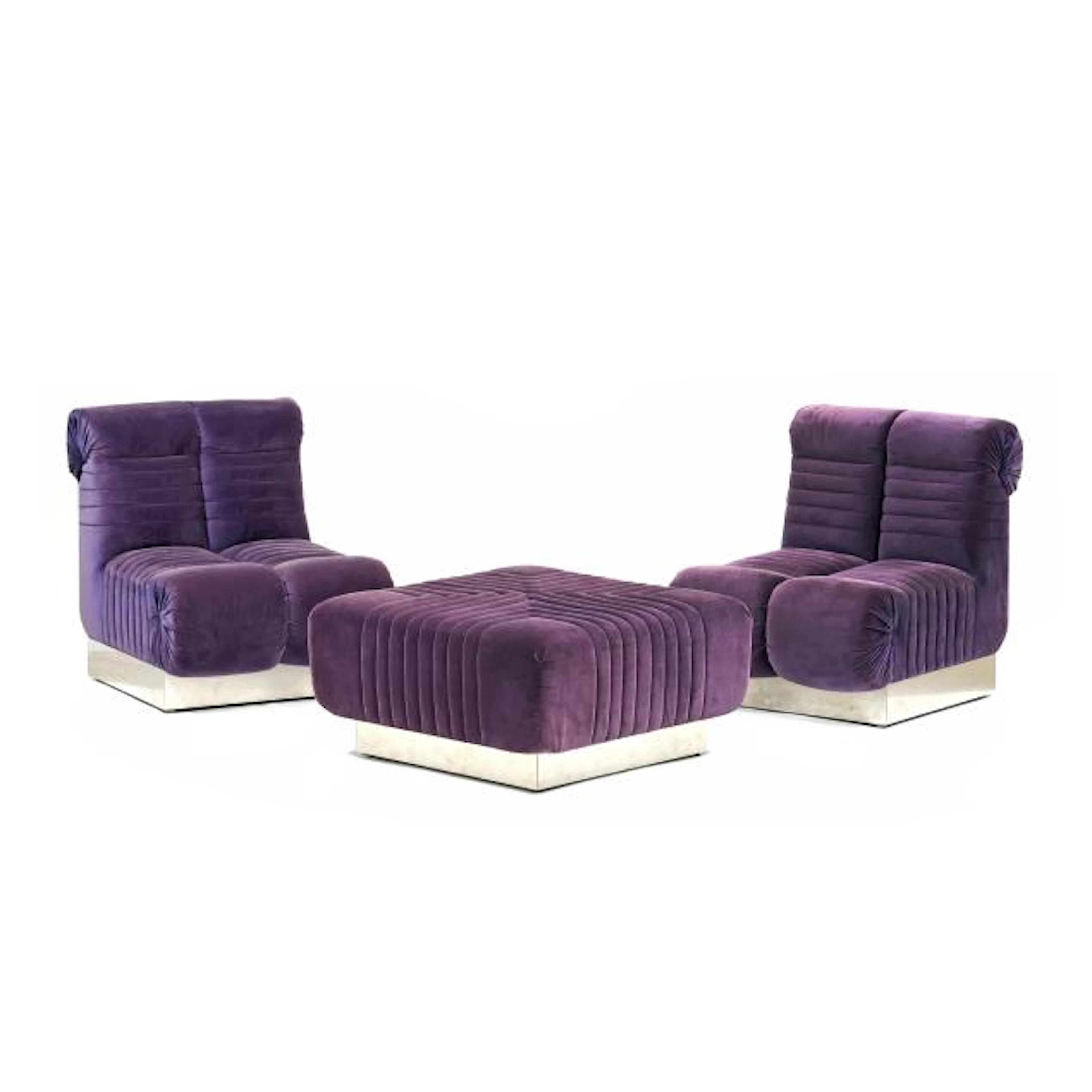 Edward Axel Roffman (American, 1921-2000), Pair of Upholstered Lounge