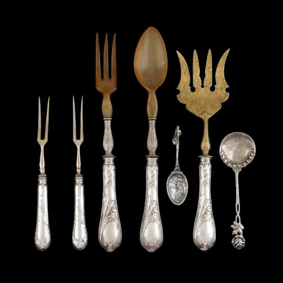 Seven German Silver Flatware Servers