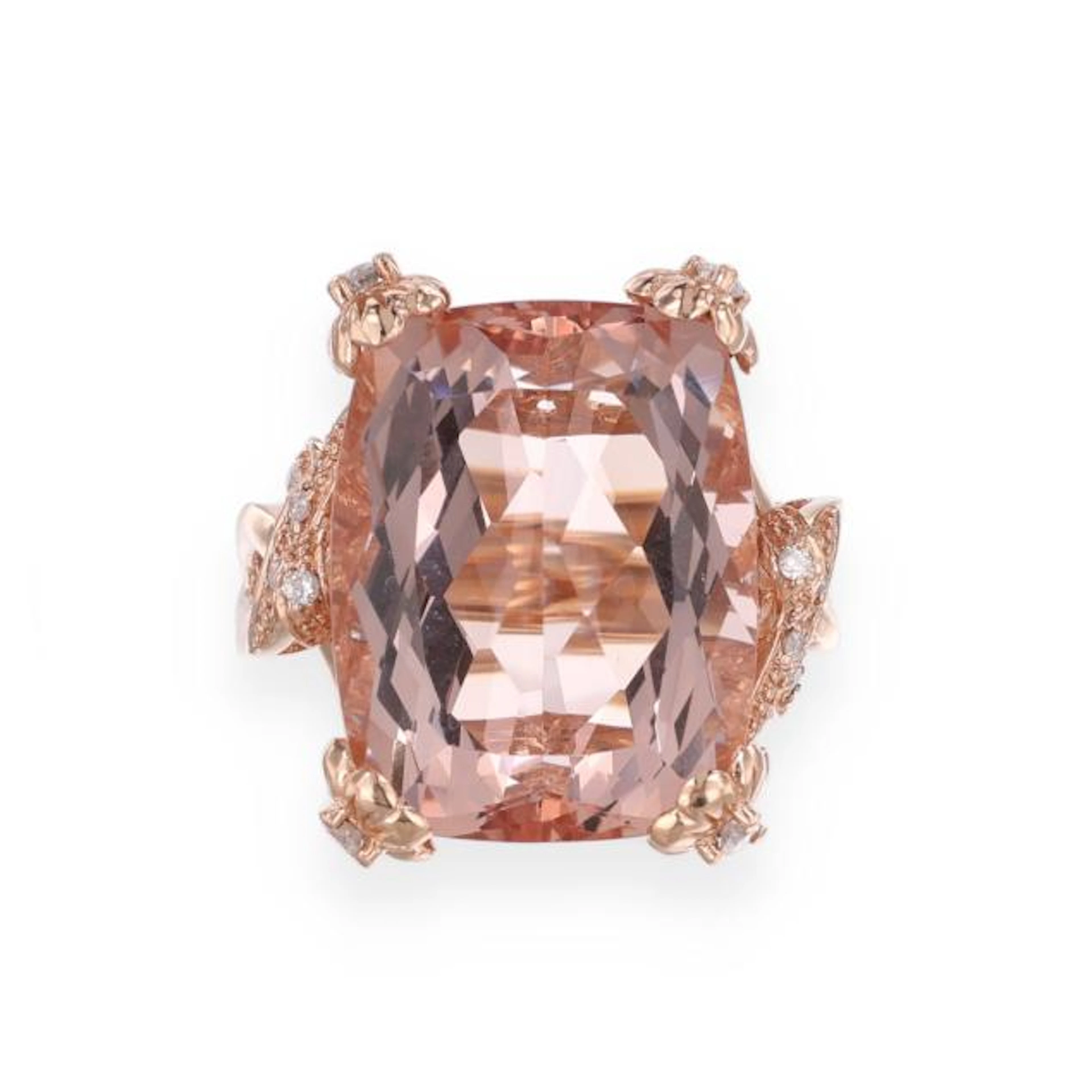 Rose Gold, Morganite, and Diamond Ring