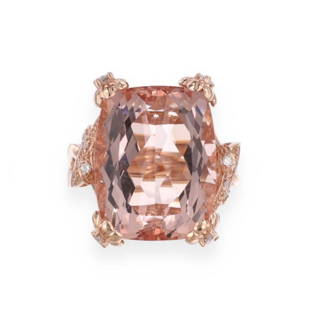 Rose Gold, Morganite, and Diamond Ring