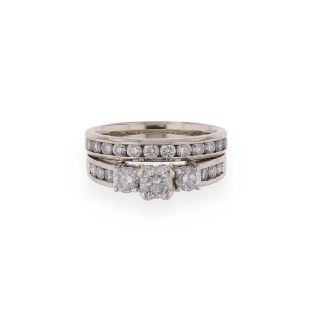 White Gold and Diamond Ring Set