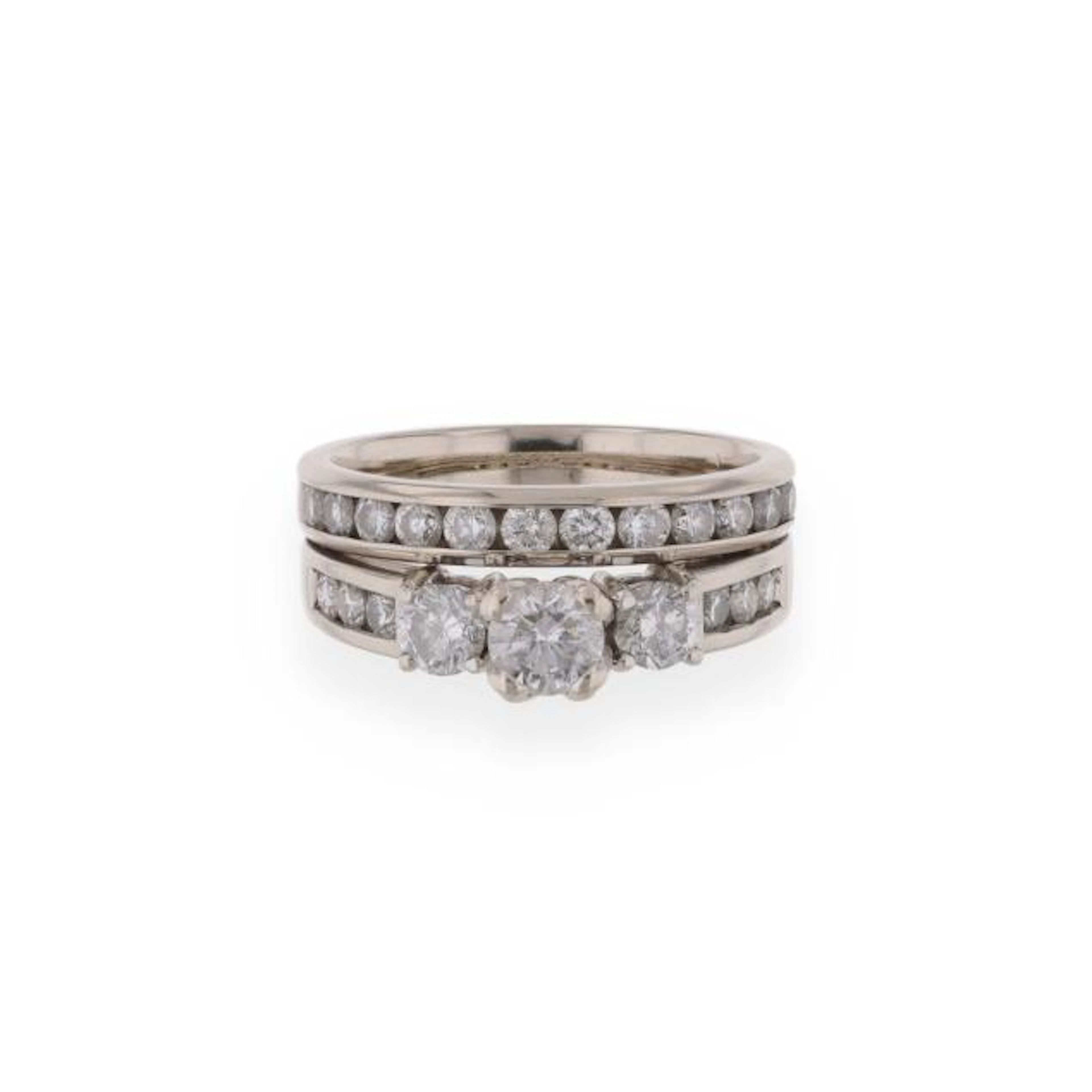 White Gold and Diamond Ring Set