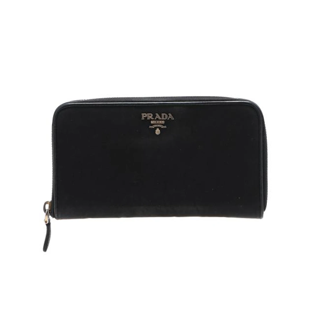 Black Nylon Saffiano Wallet, Prada