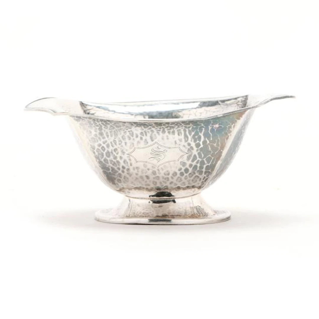 Hammered Arts and Crafts Sterling Silver Bon Bon Bowl