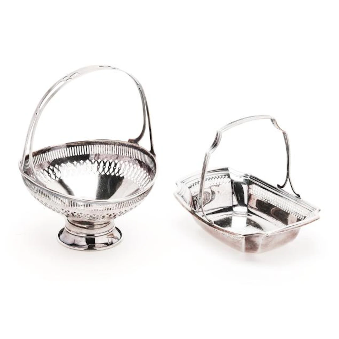 Two Whiting Sterling Silver Cake Baskets