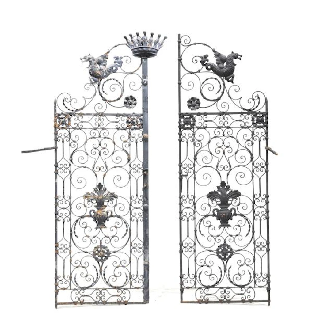 Pair of Antique Wrought Iron Gates