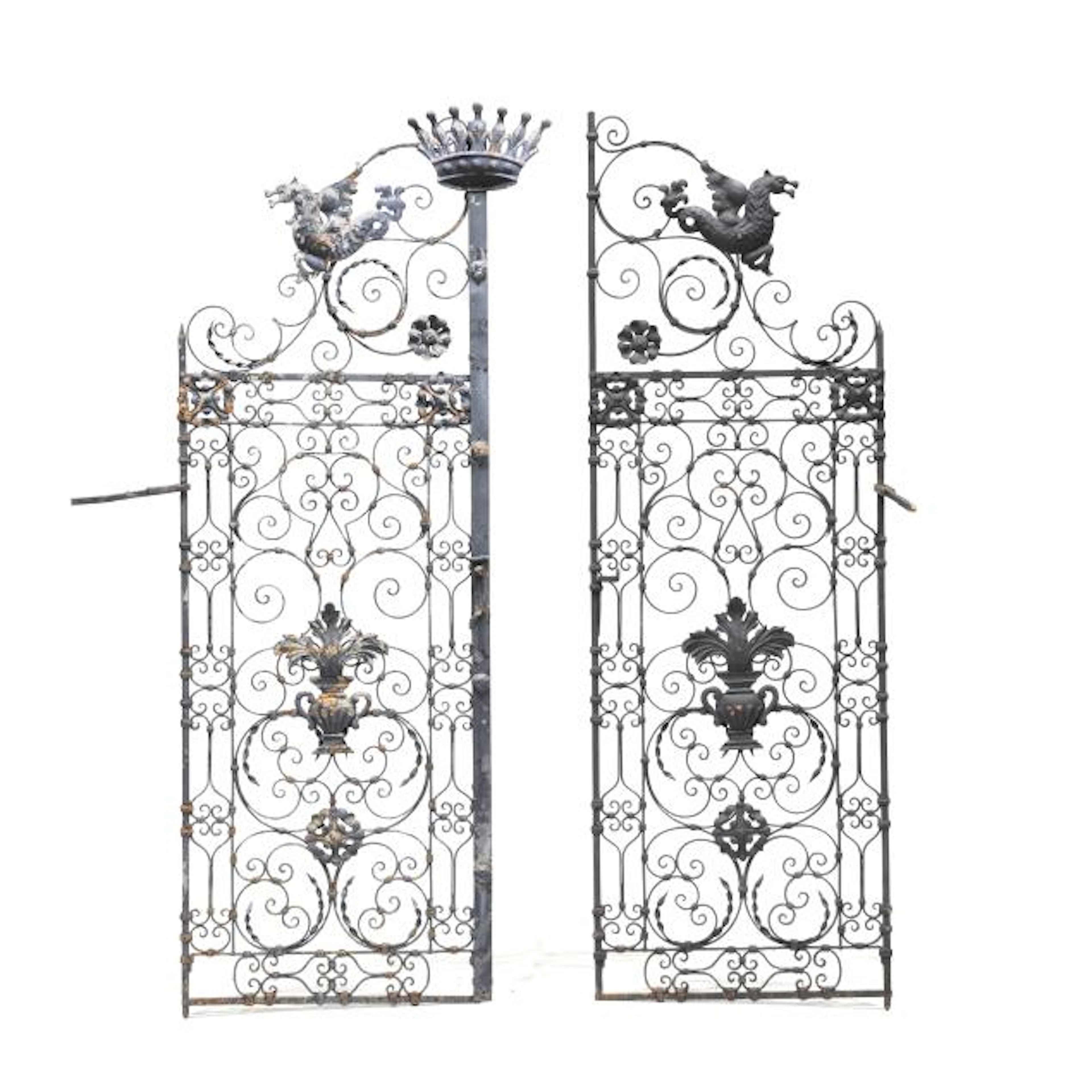 Pair of Antique Wrought Iron Gates