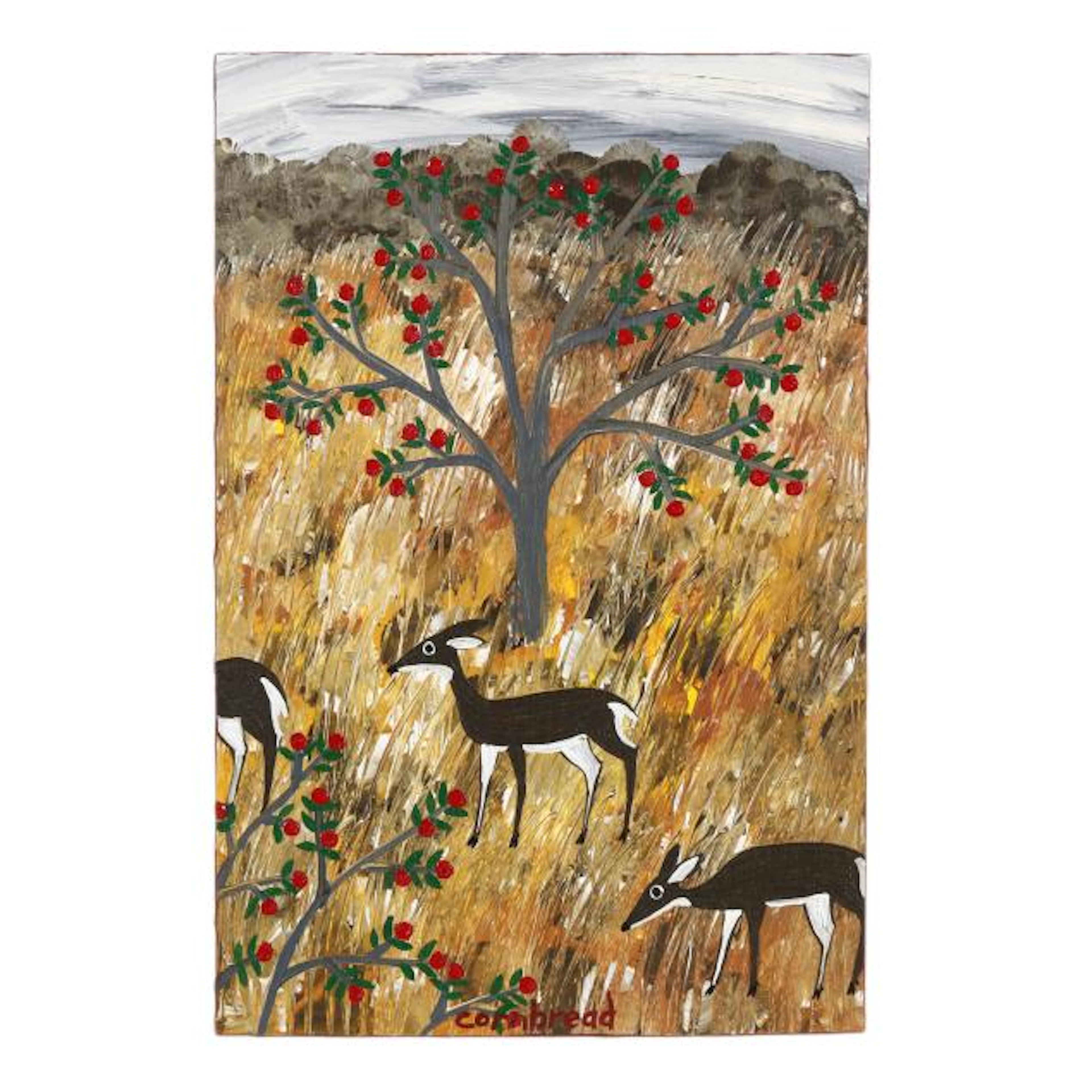 John "Cornbread" Anderson (American, b. 1966), Deer and Flowering Trees