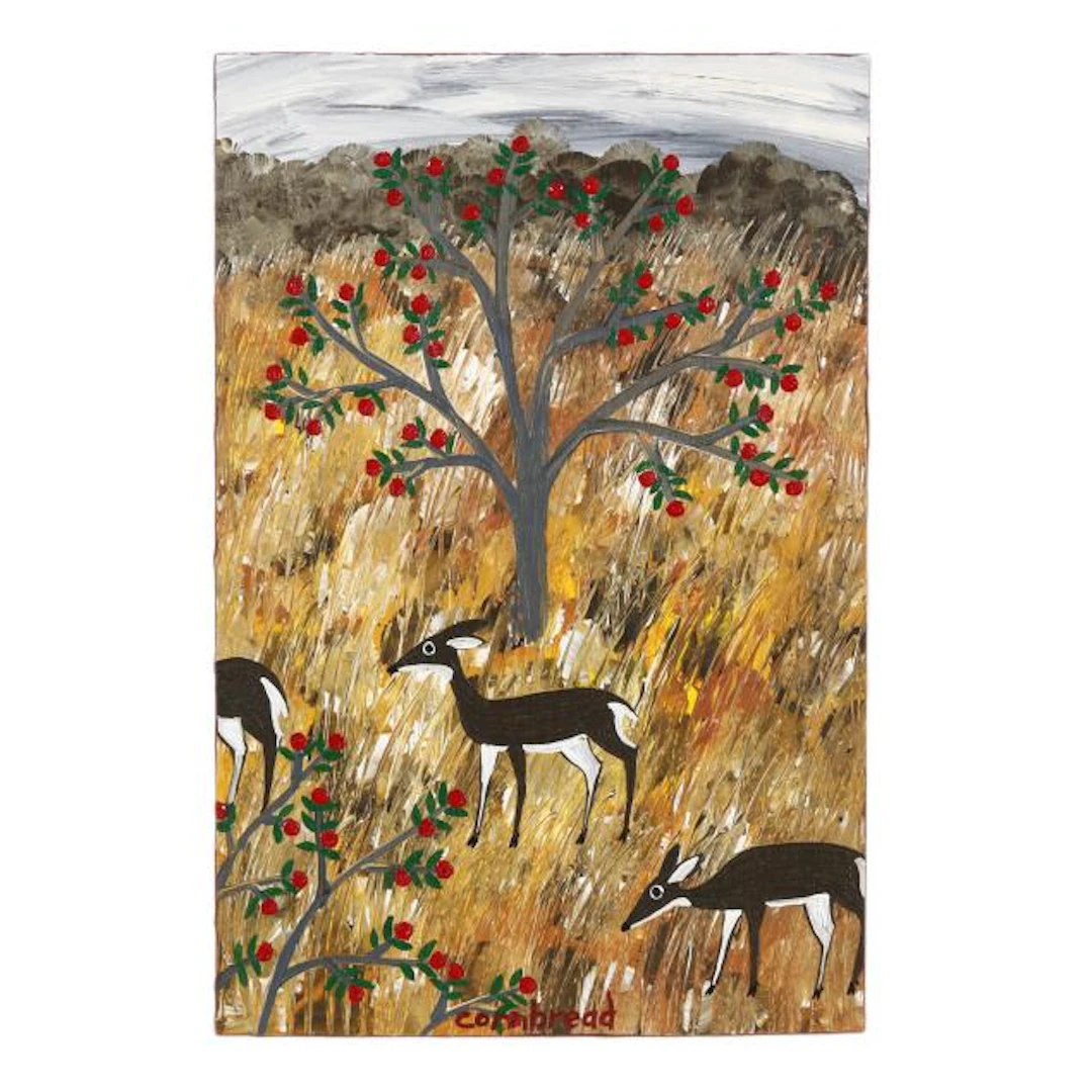 John "Cornbread" Anderson (American, b. 1966), Deer and Flowering Trees