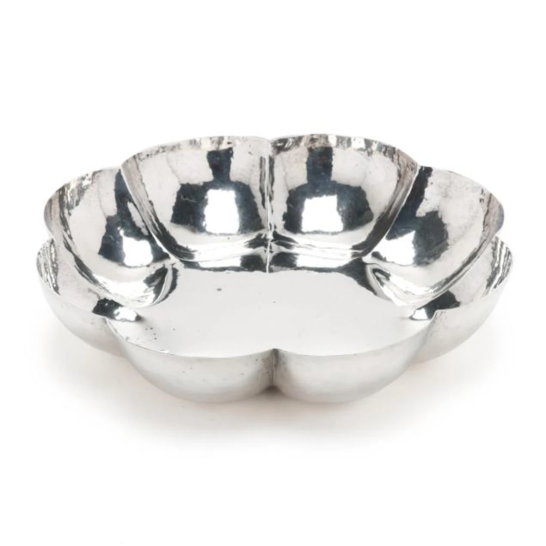 Mexican Silver Hammered Centerpiece Bowl, Mark of Maciel