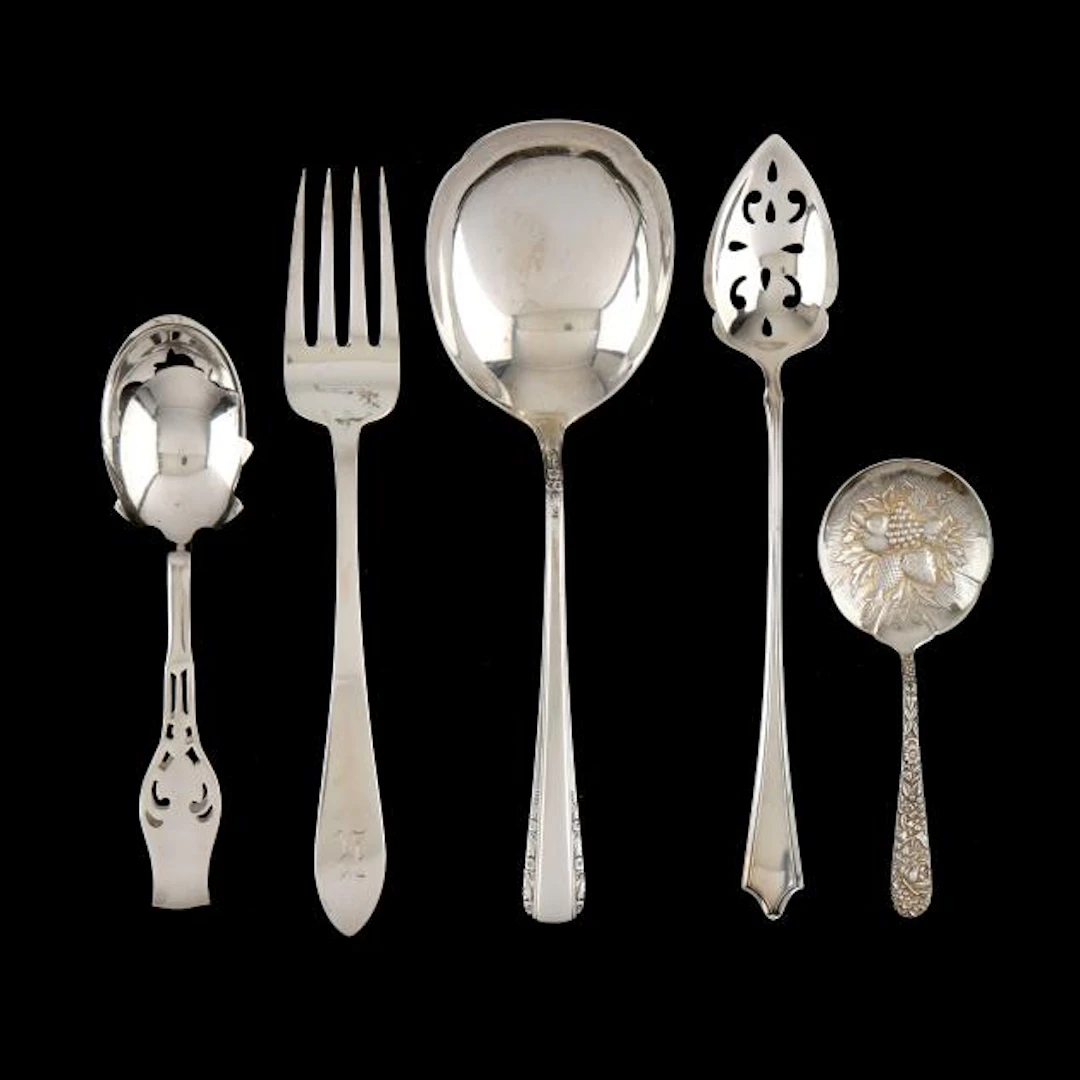 Five Sterling Silver Flatware Servers