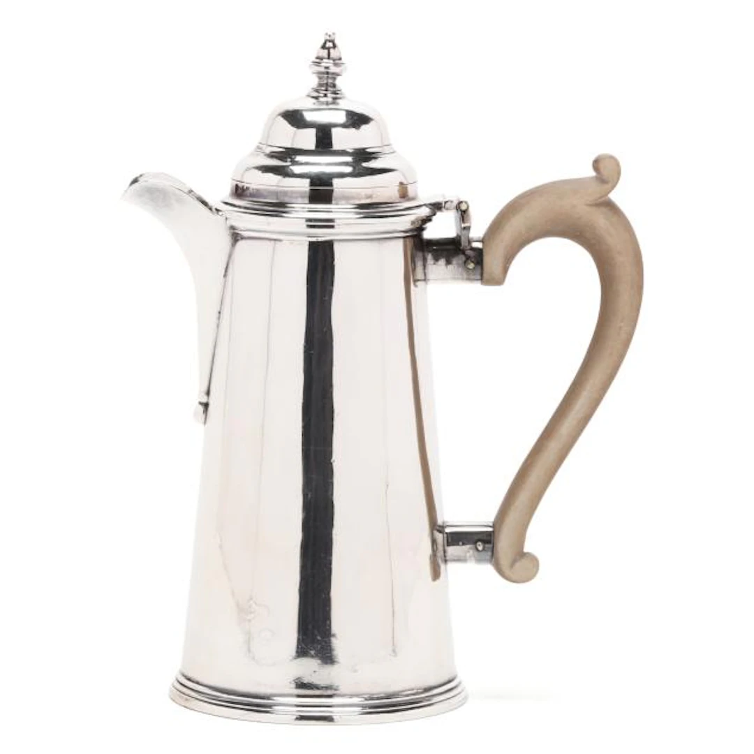 Elizabeth II Silver Chocolate Pot, Mark of Nayler Brothers
