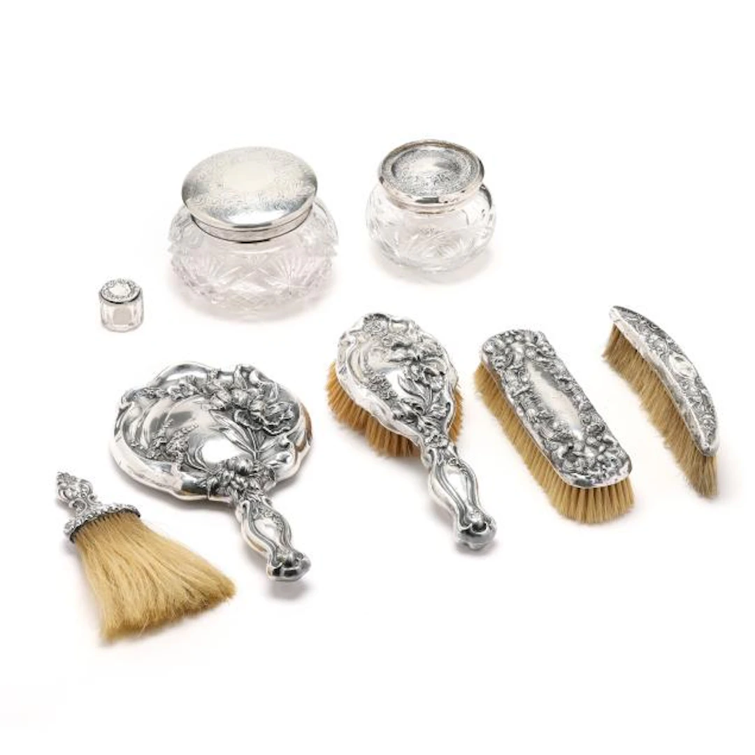 Assembled Sterling Silver Vanity Set
