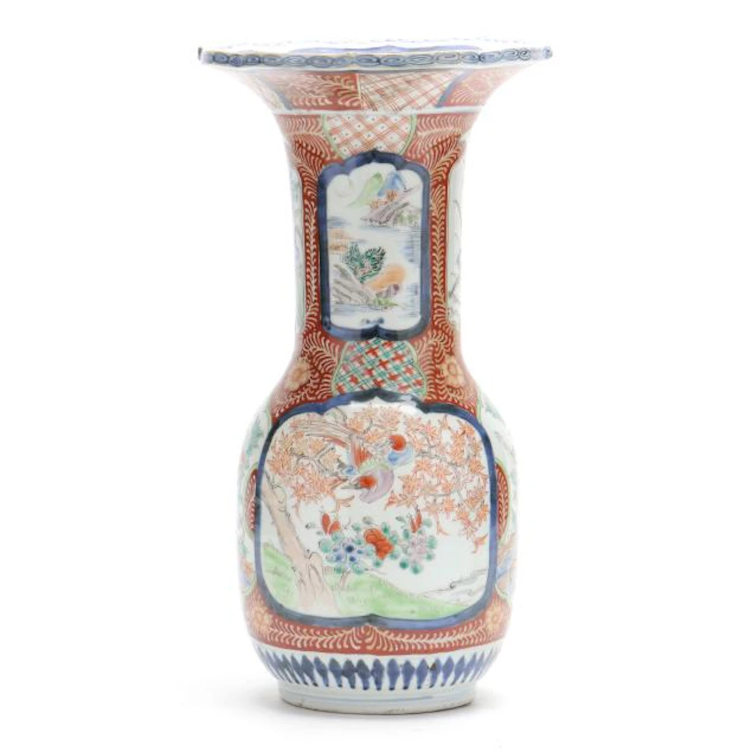 A Tall Japanese Arita Imari Porcelain Vase