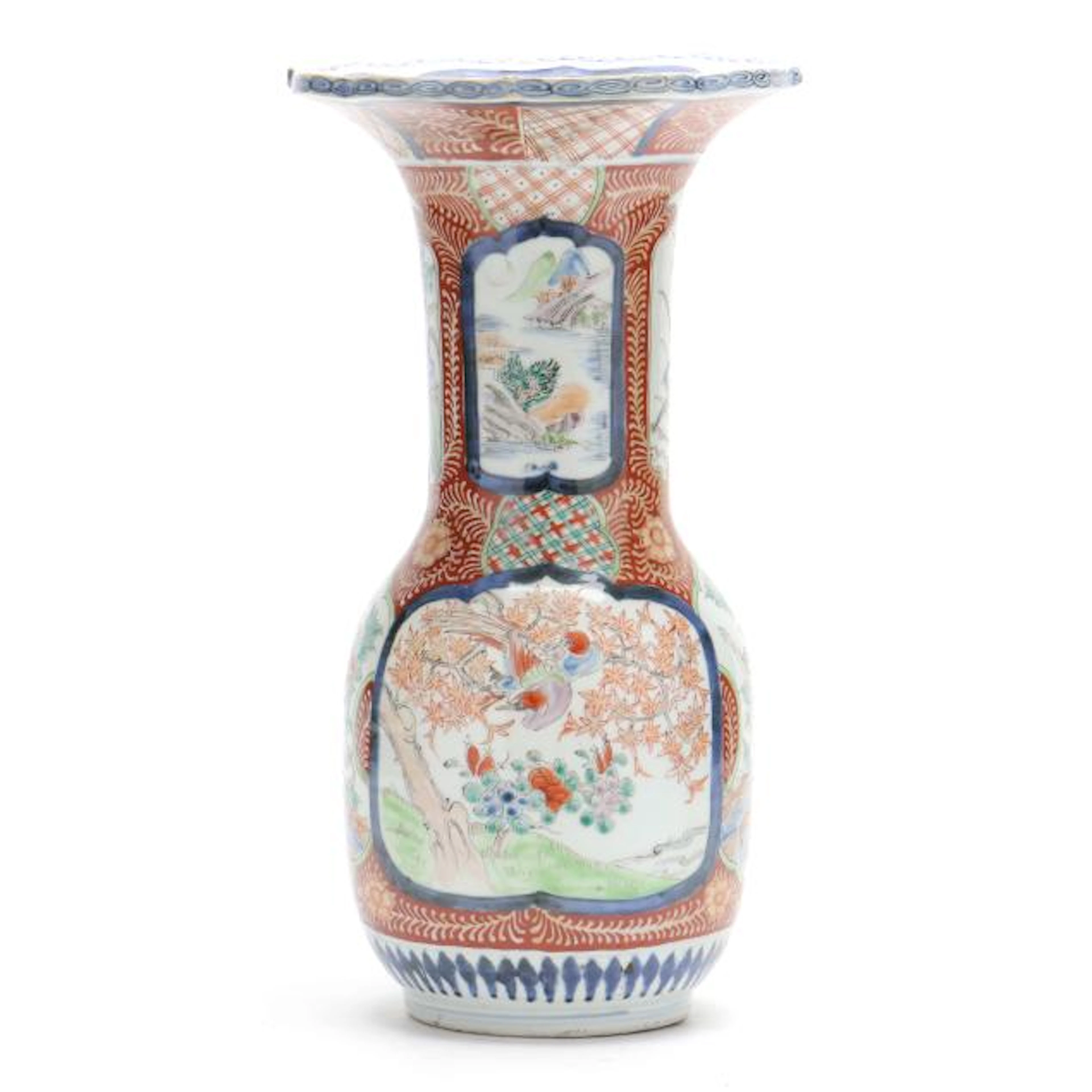 A Tall Japanese Arita Imari Porcelain Vase
