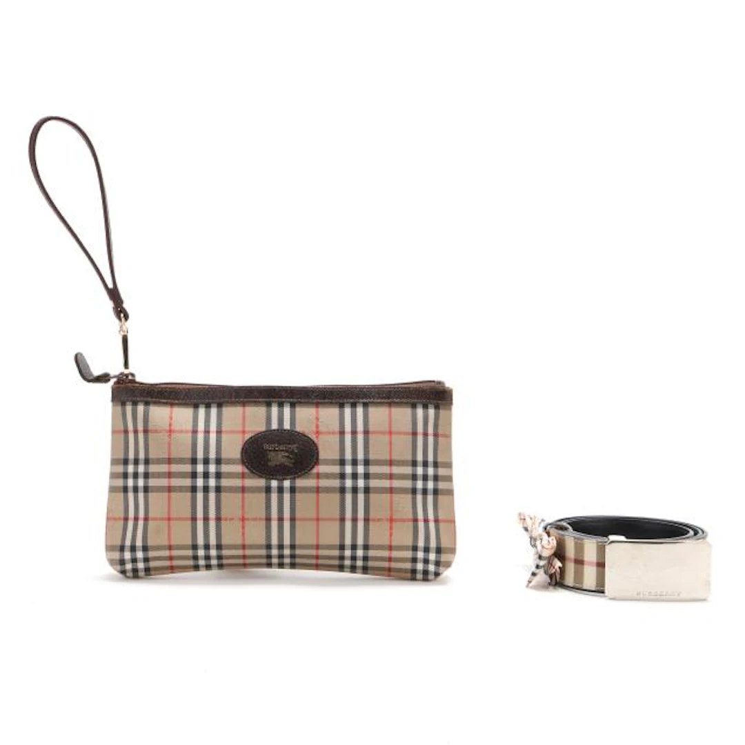 Haymarket Check Cosmetic Bag and Nova Check Belt, Burberry