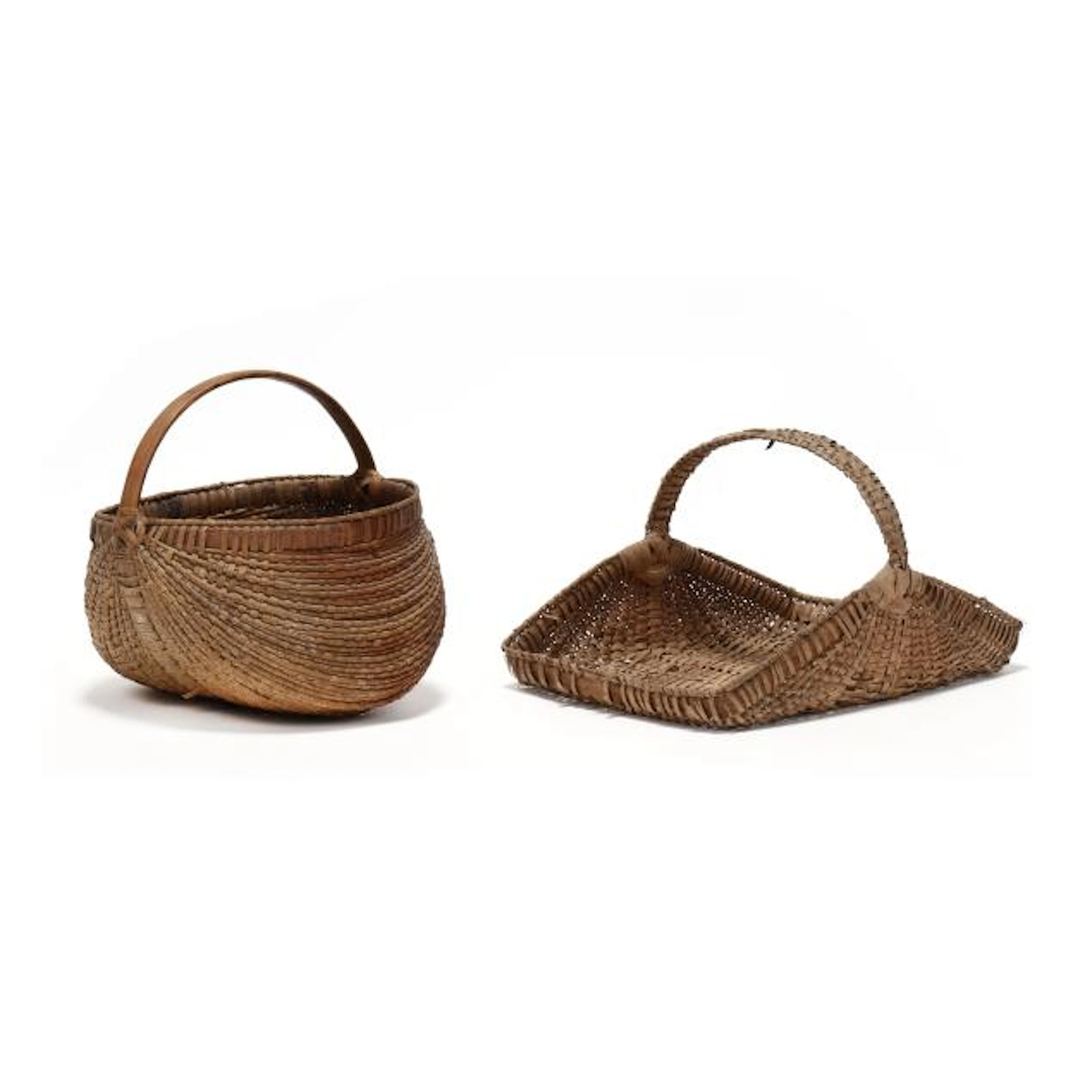 Two Large Antique Southern Gathering Baskets