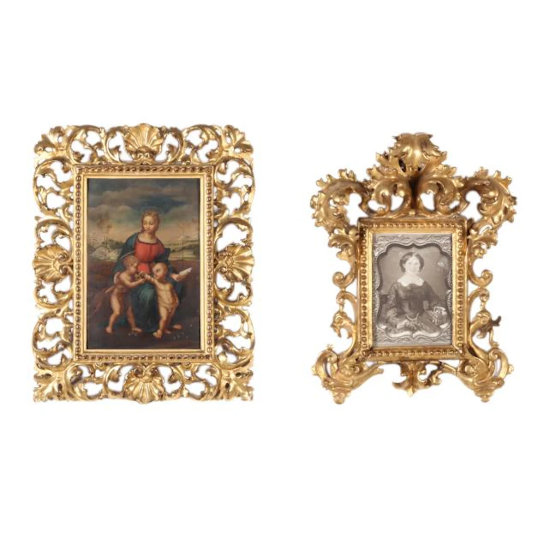 Two Antique Florentine Giltwood Frames