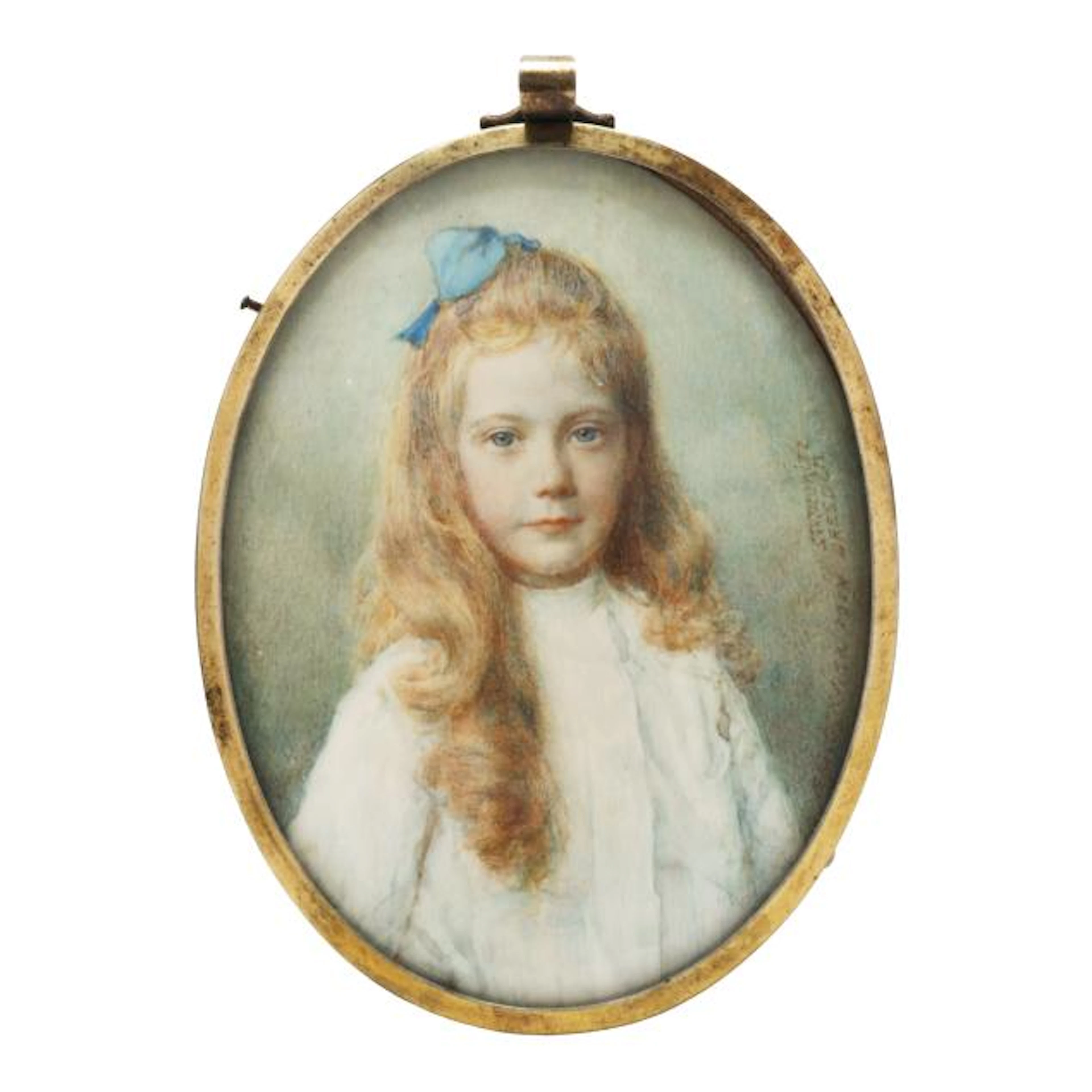 German School (early 20th Century), Signed Miniature Portrait of a