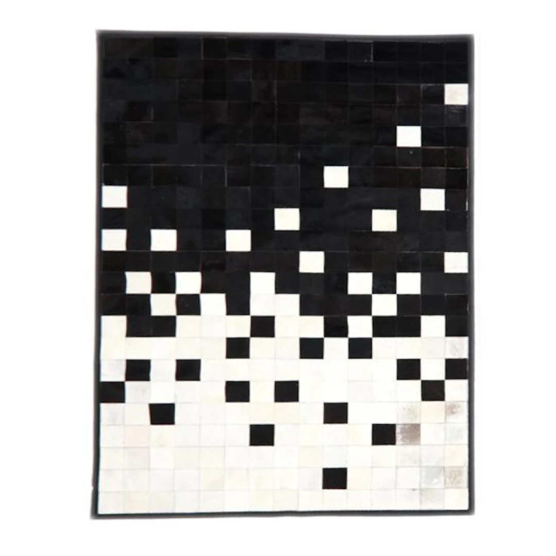 Black and White Checkered Charlotte Company Hillary Hide Carpet