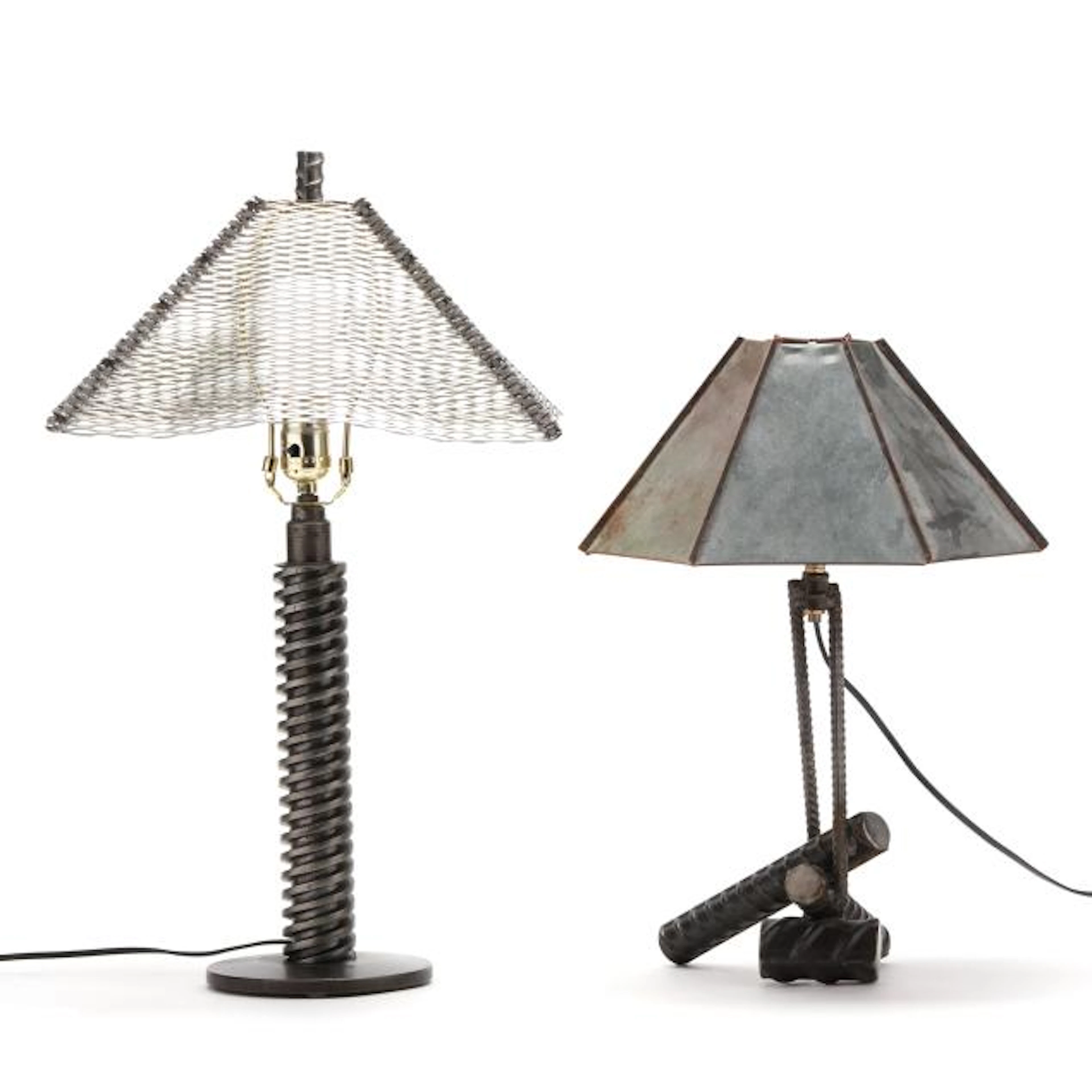 Tom Chenoweth (American, 20th/21st Century), Two Industrial Metal Table Lamps