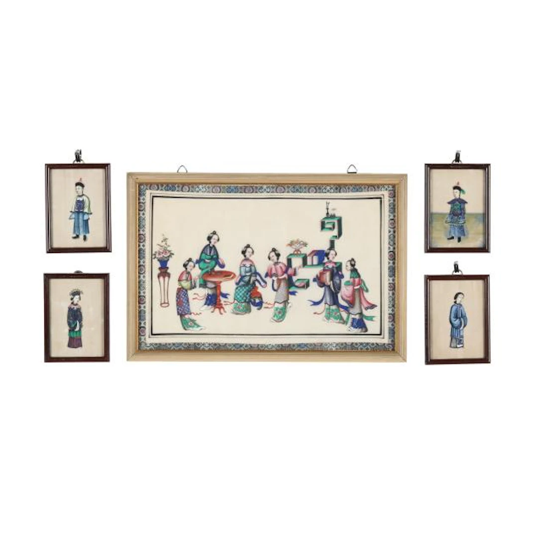 A Collection of Five Chinese Pith Paintings