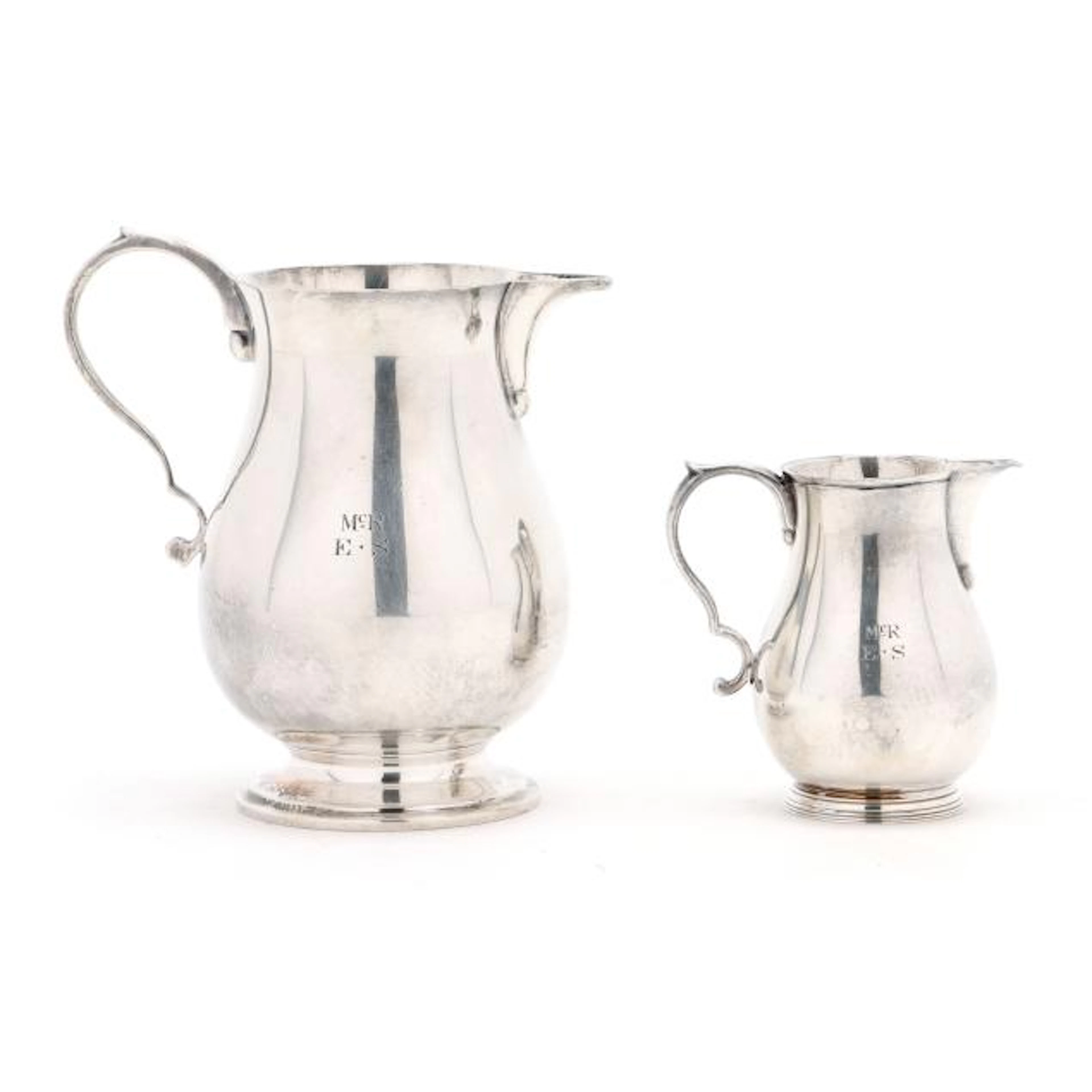 Two English Silver Cream Jugs, Mark of Peter Guille