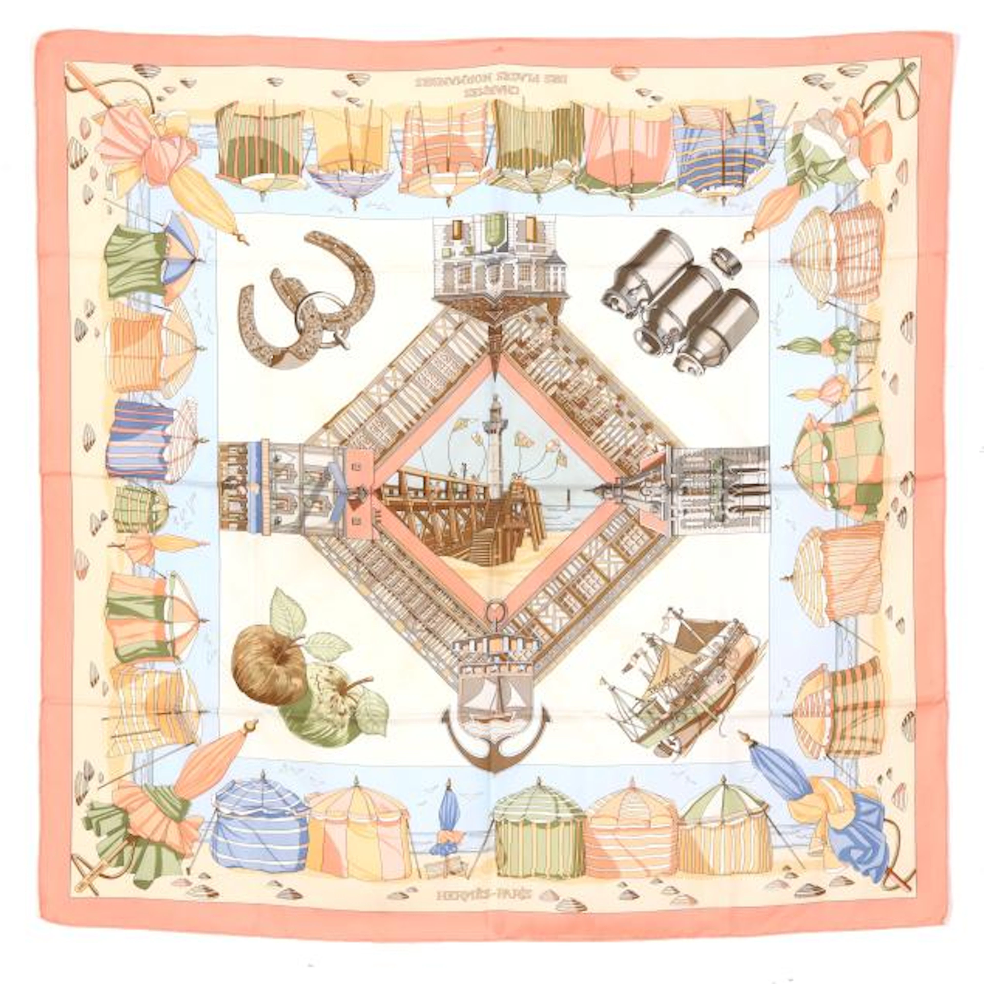 Silk Charmes des Plages Normandes Scarf, Hermès