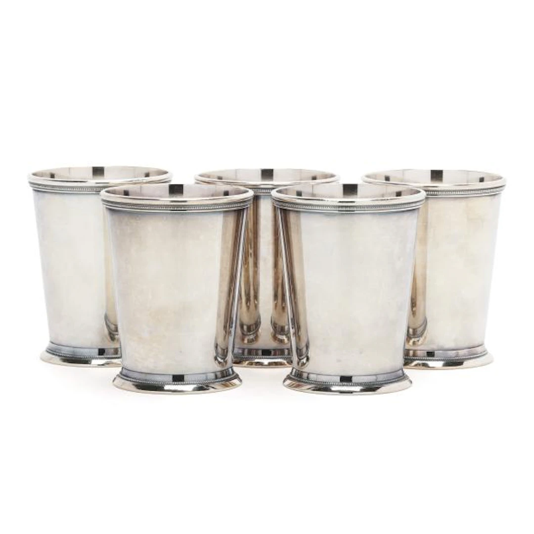 Five Silver-Plated Julep Cups, Mark of E. G. Webster & Son