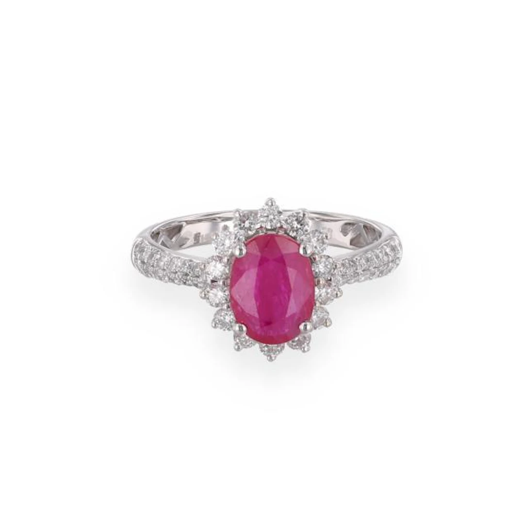White Gold, Ruby, and Diamond Ring, Michael Christoff