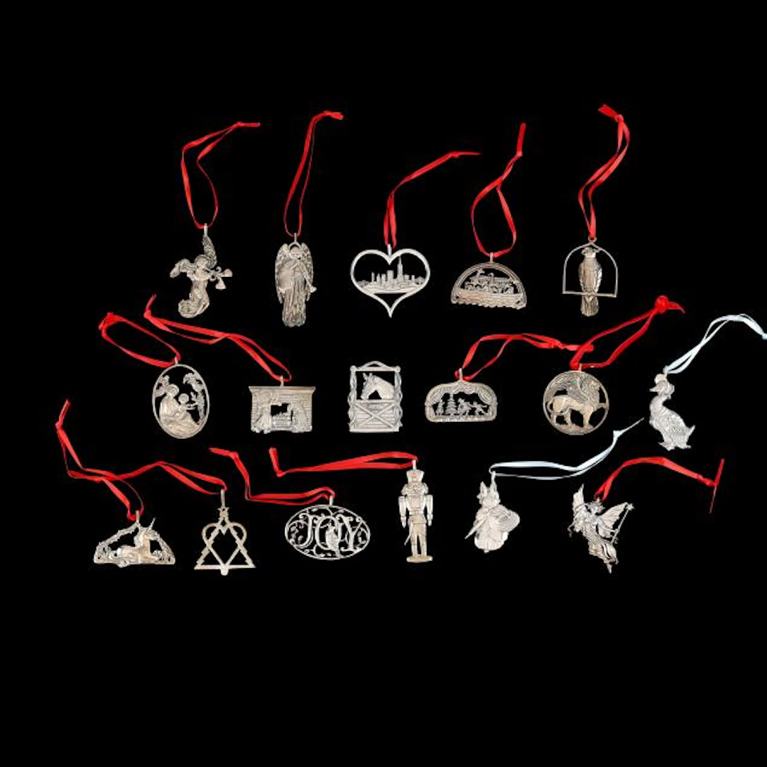 Hand & Hammer, (17) Sterling Silver Holiday Ornaments