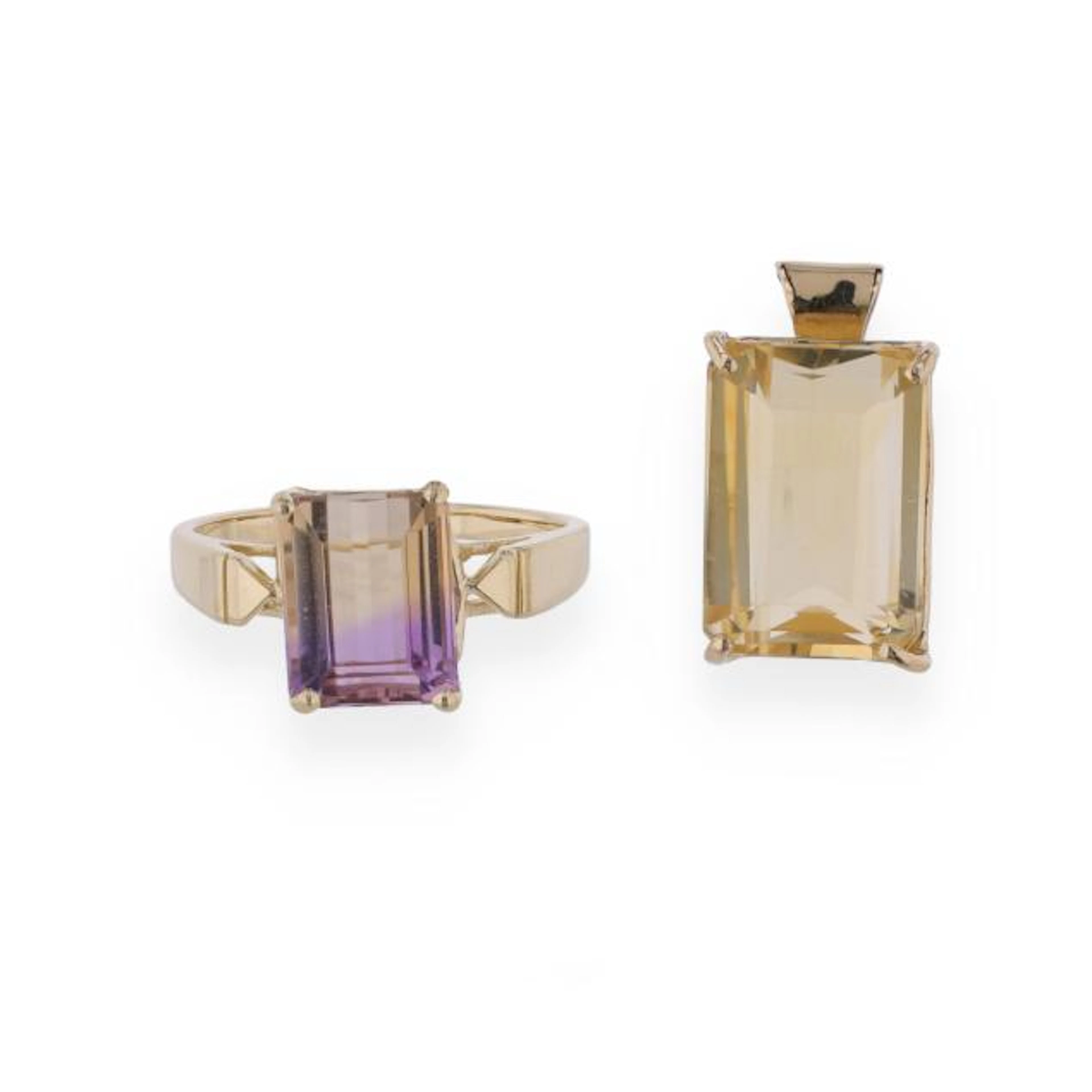 Two Gold and Gem-Set Jewelry Items