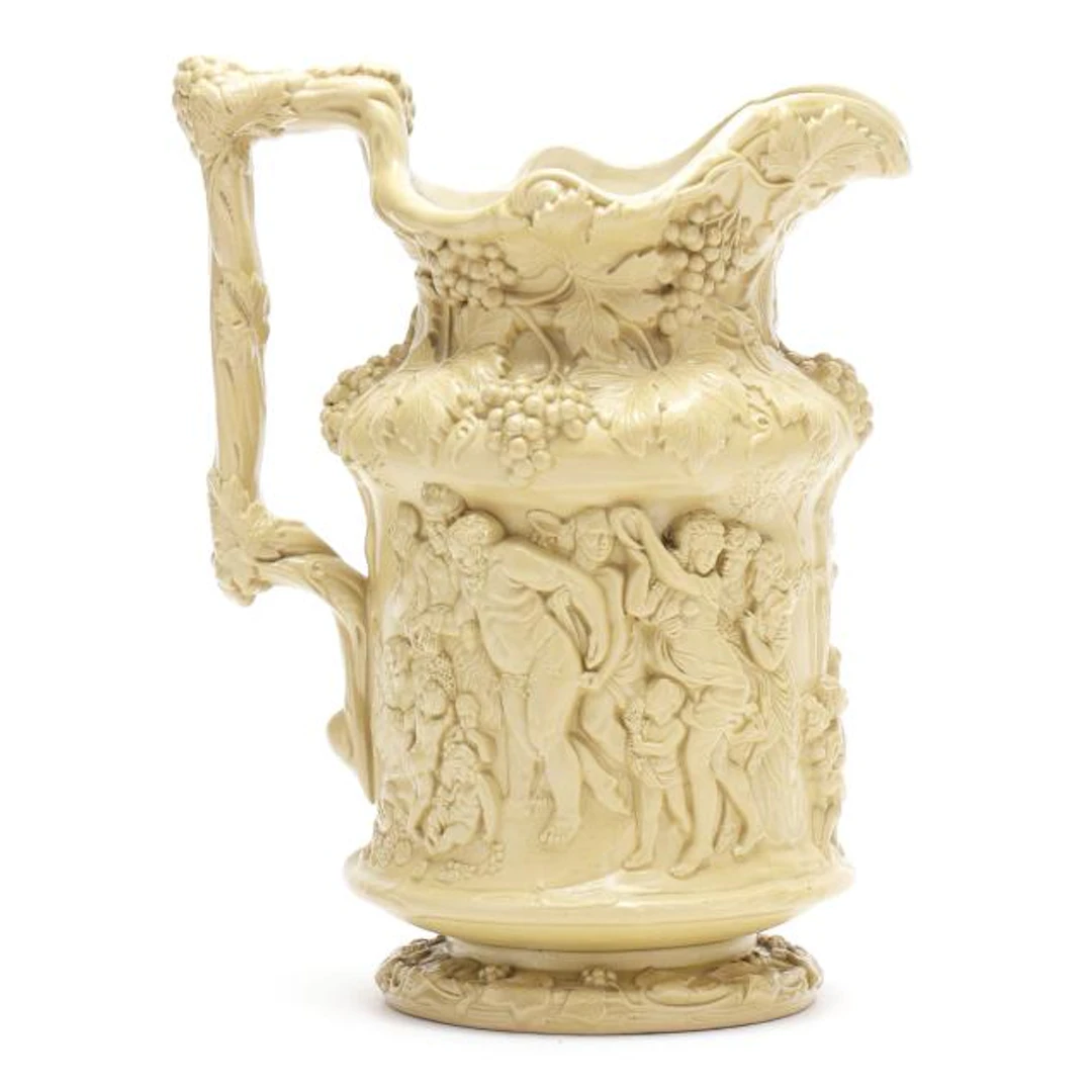 Bacchanalian English Drabware Pitcher