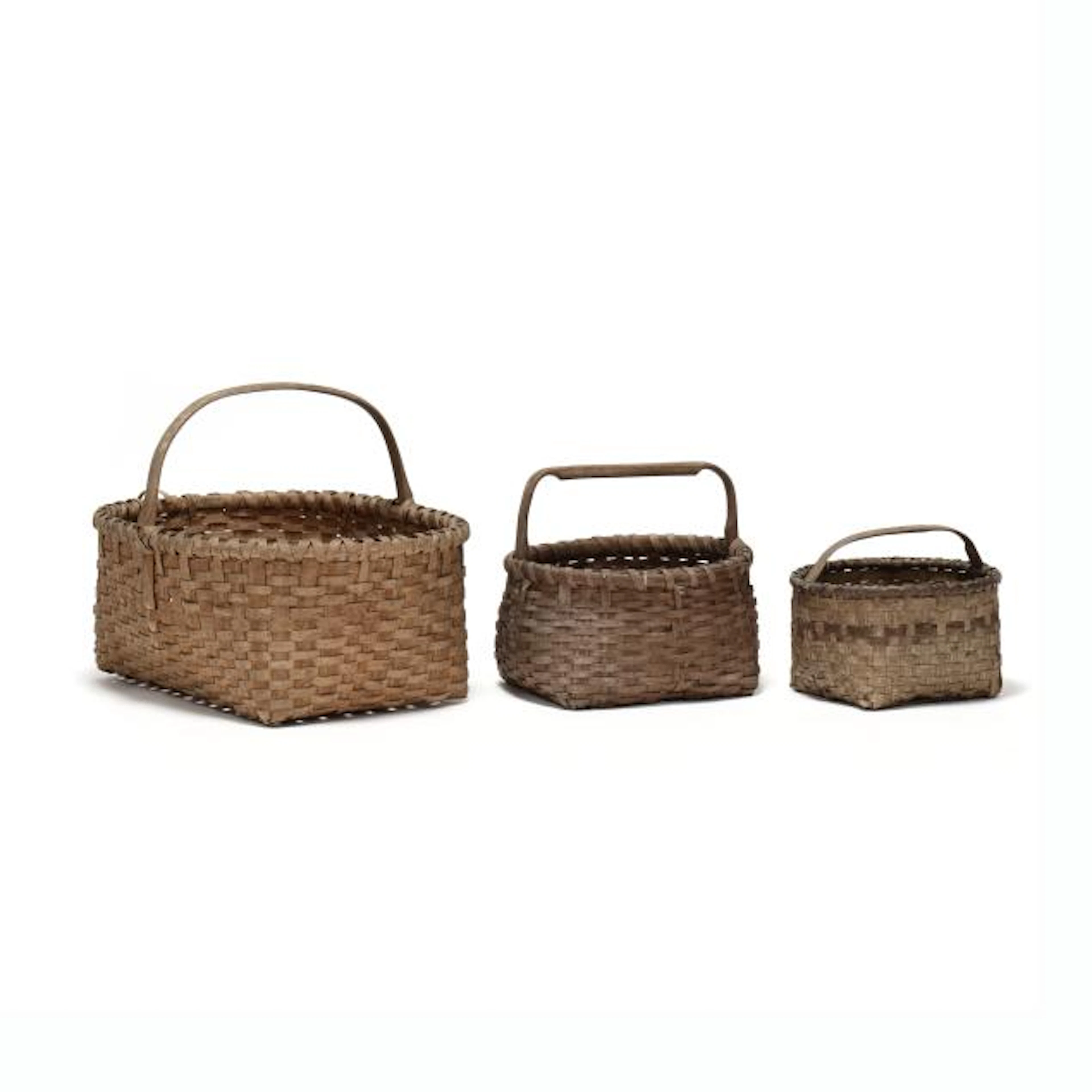 Collection of Antique American Stave-Type Baskets